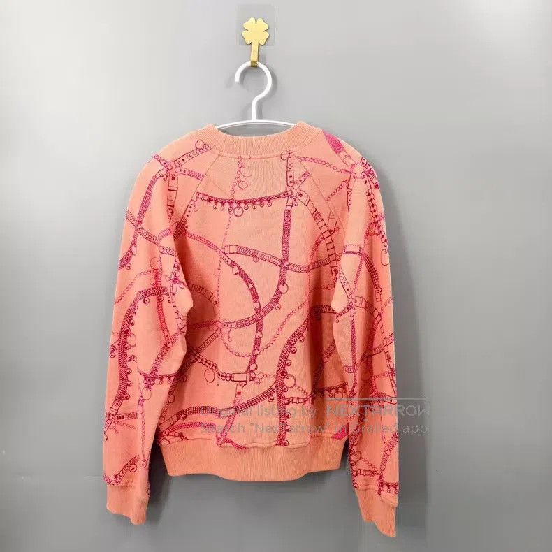 Hermes Hermes Pink Chain Print Sweatshirt Size XXS / US 00 / IT 34 - 2 Thumbnail