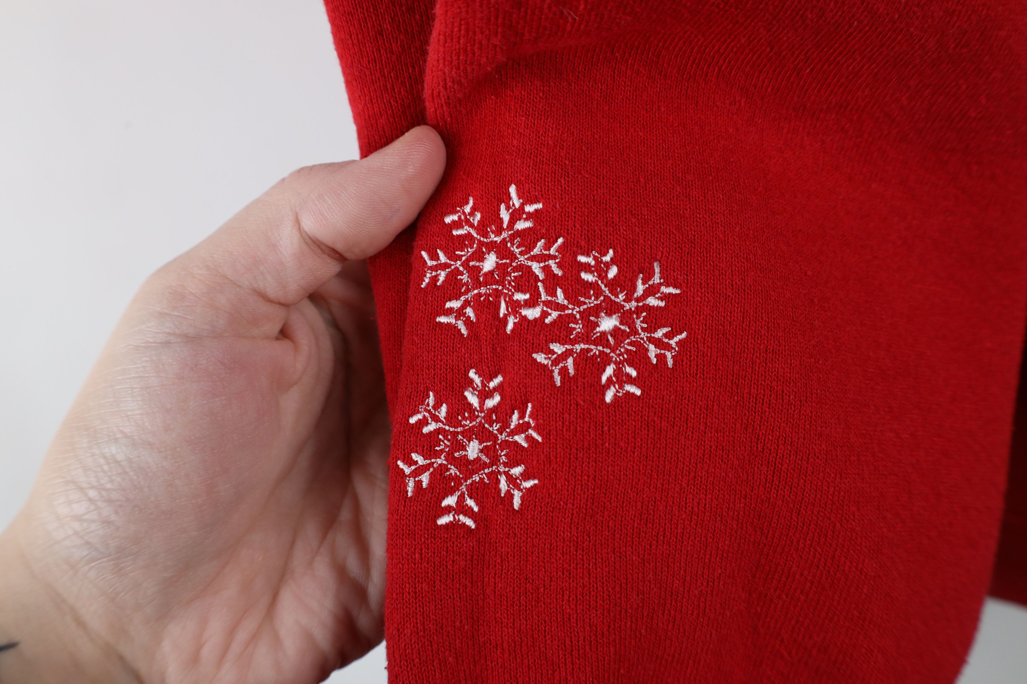 Vintage Vintage 90s Faded Christmas Tree Crewneck Sweatshirt Red USA Size XXL / US 16-18 / IT 52-54 - 4 Thumbnail