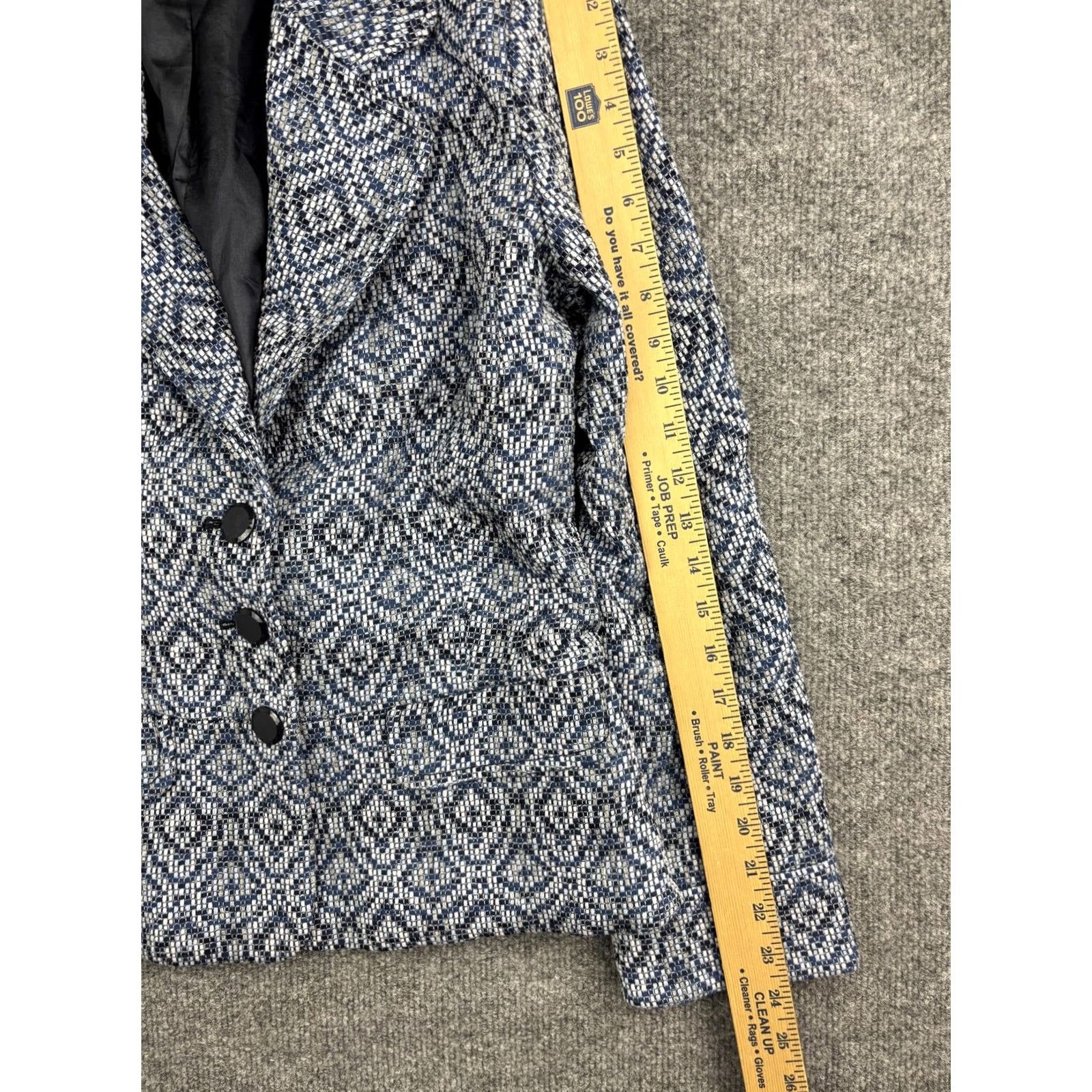 Pendleton Pendleton Blazer Womens 12 Blue Geometric 3 Button Lined Career Jacket Workwear Shirt Size XL / US 12-14 / IT 48-50 - 4 Thumbnail