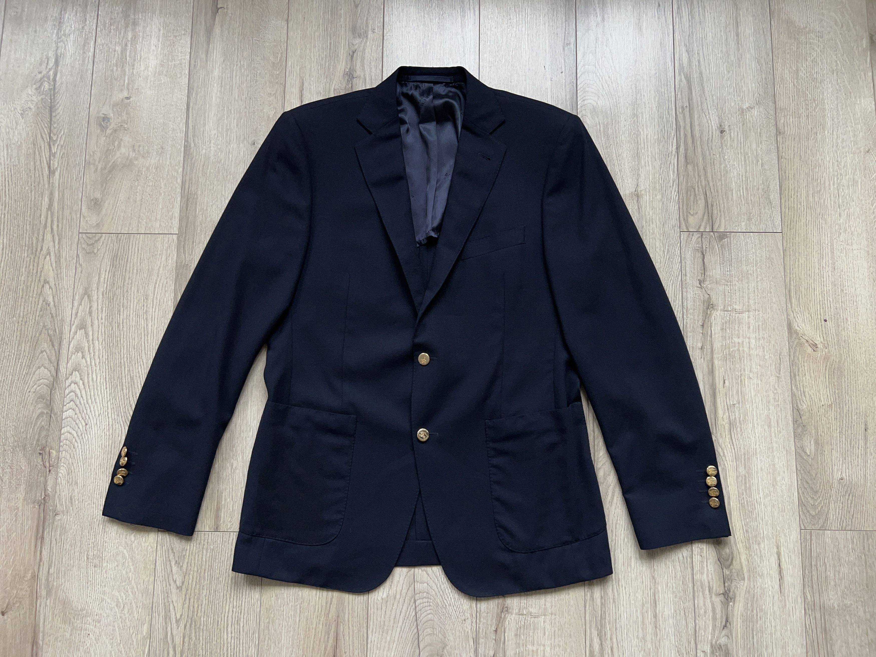 Japanese Brand × Vintage Mens London Gold Metal Buttons Lightweight Blazer Sport Coat Size 40R - 1 Thumbnail
