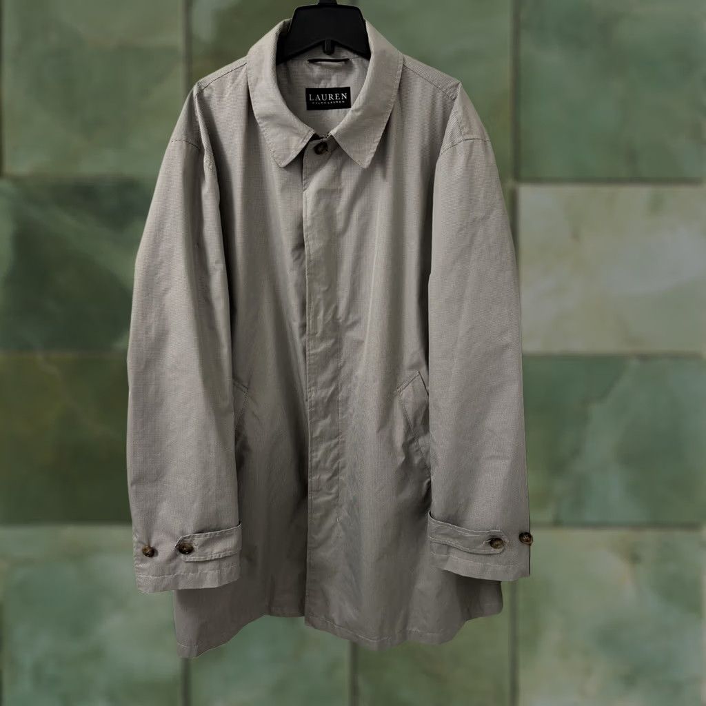 Ralph Lauren VINTAGE Lauren Ralph Lauren Trench Coat Mens 46R Gray Houndstooth Polyester Rain Jacket Size US S / EU 44-46 / 1 - 1 Thumbnail
