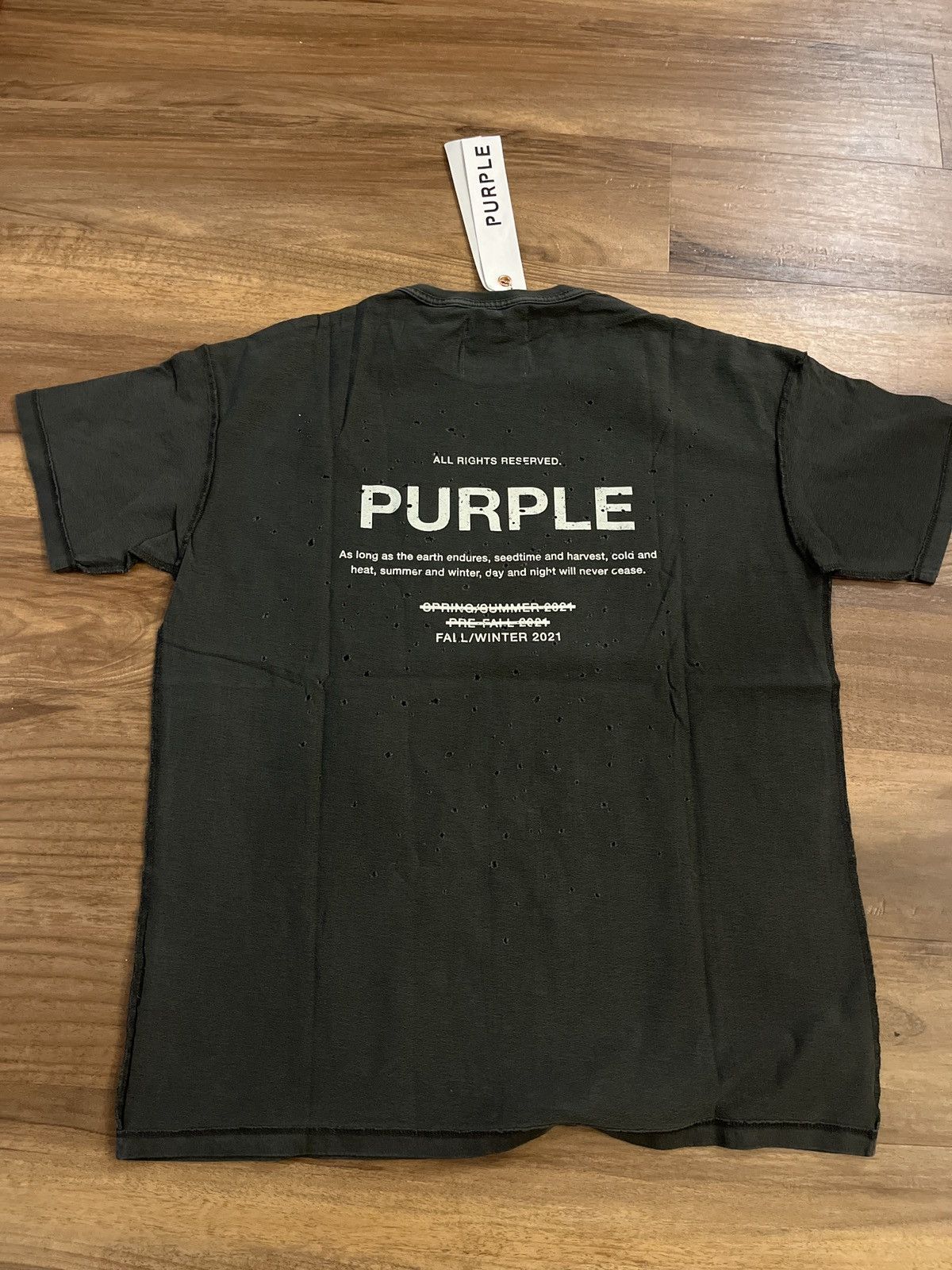 Purple Brand Distressed black inside out tee M new Size US M / EU 48-50 / 2 - 2 Thumbnail
