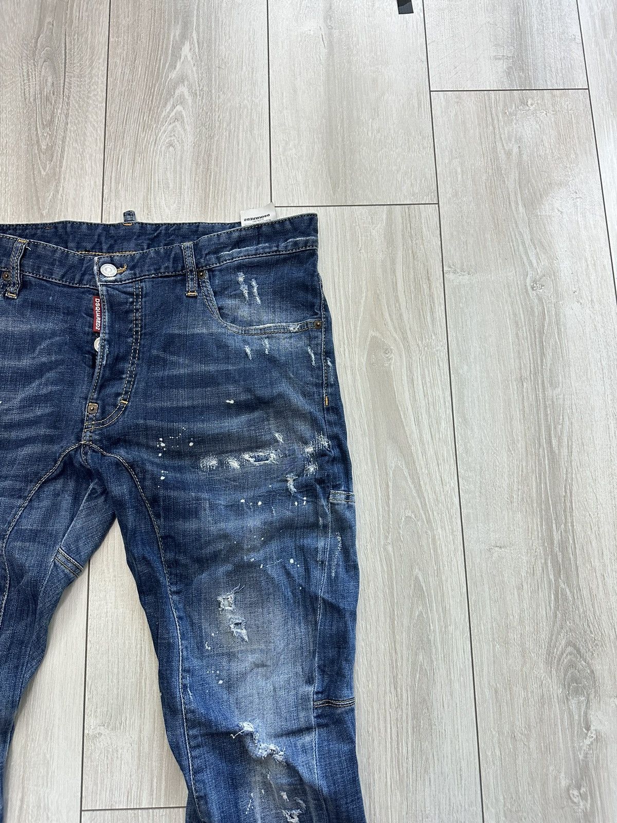 Dsquared2 Dsquared2 Tidy Biker Distressed Denim Jeans Pants (A033) Size US 34 / EU 50 - 2 Thumbnail