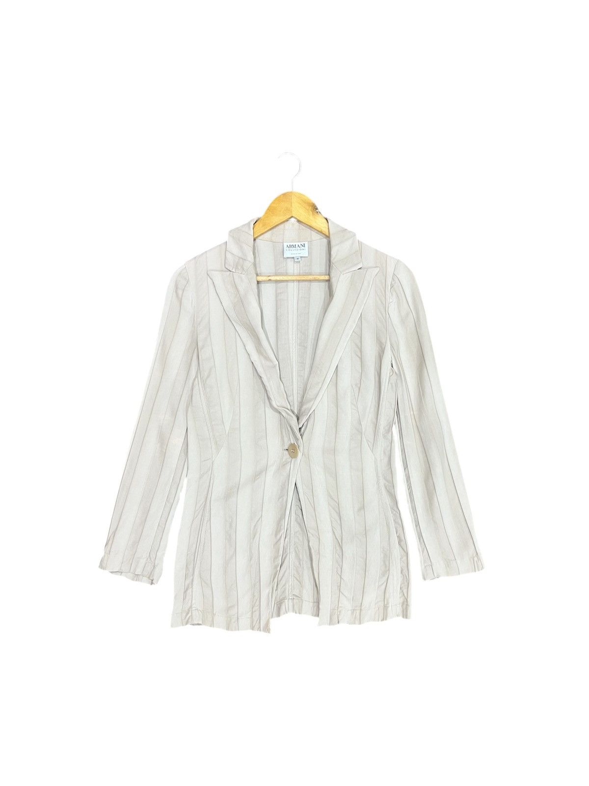 Armani × Armani Collezioni × Vintage Armani Collezioni Blazer Pleated Jacket Size S / US 4 / IT 40 - 1 Thumbnail