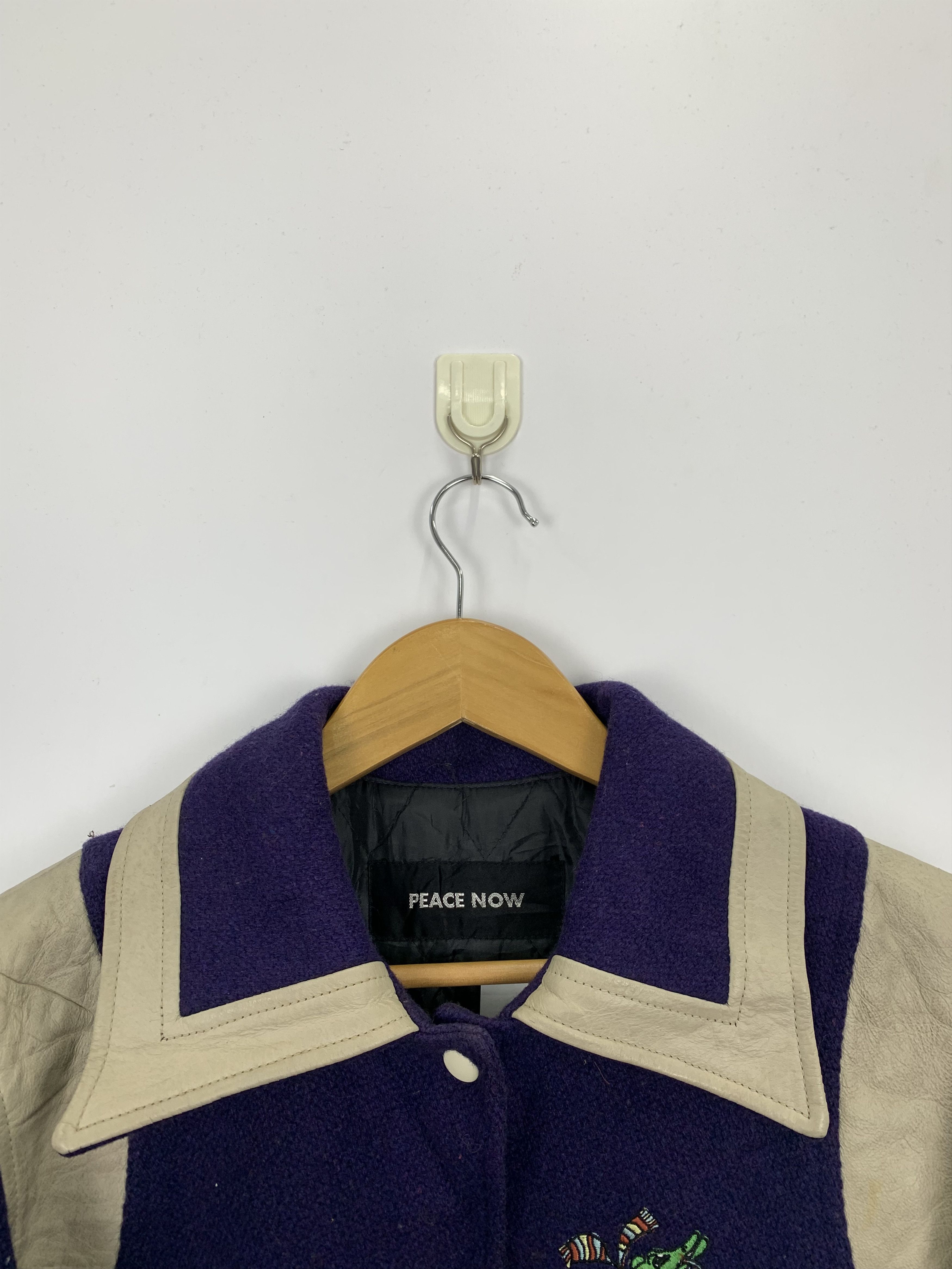 Vintage Vintage 80s Wool Leather Varsity Jacket Purple V0452 Size US M / EU 48-50 / 2 - 10 Thumbnail