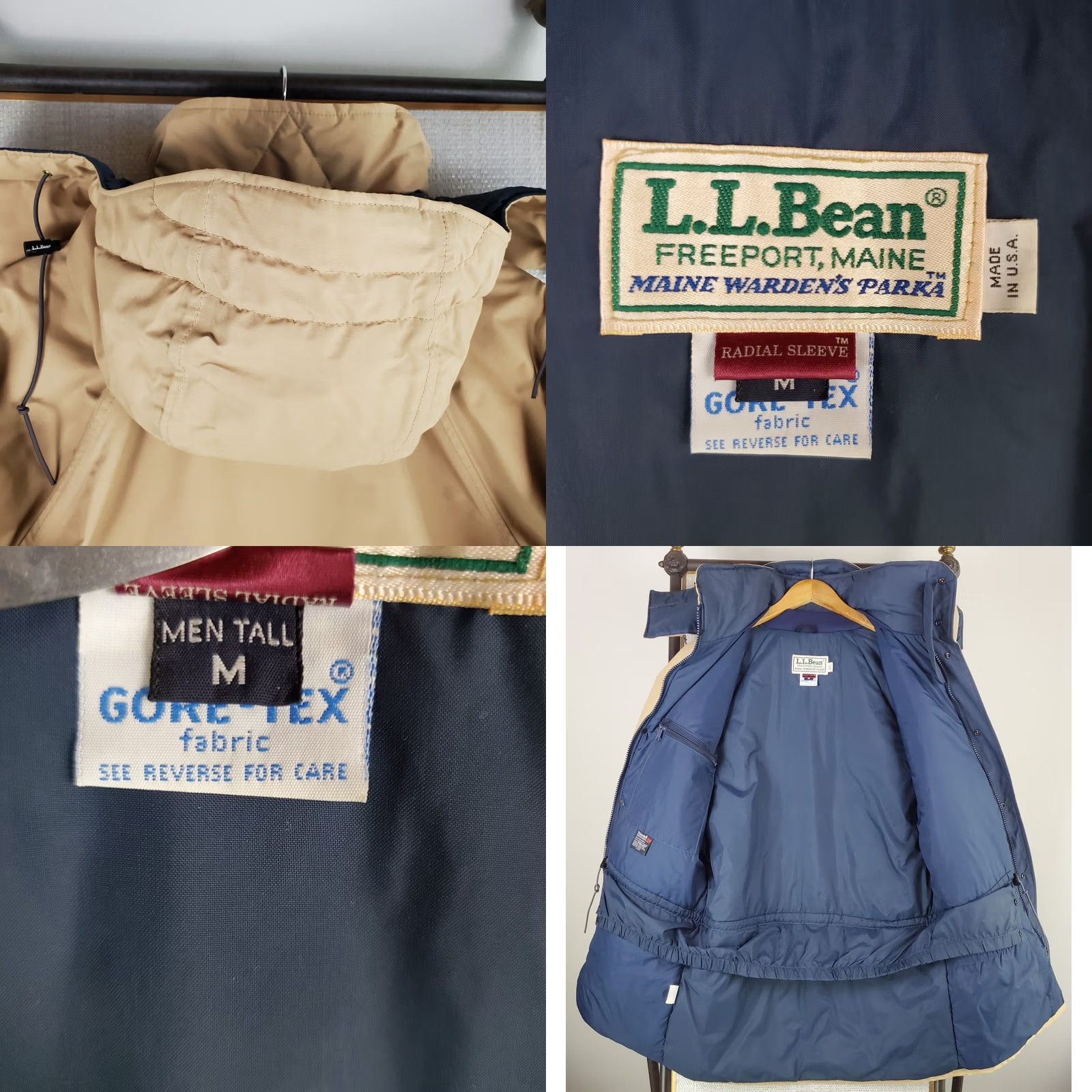 Vintage VTG L.L. Bean Gore-Tex Thinsulate Parka Jacket Medium Tall Mens MT Beige Winter Windproof Waterproof Camo/Khaki Size US M / EU 48-50 / 2 - 8 Thumbnail