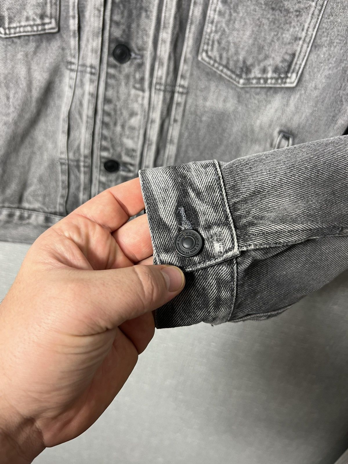 All Saints Bohmer Distressed Denim Jean Jacket Size M