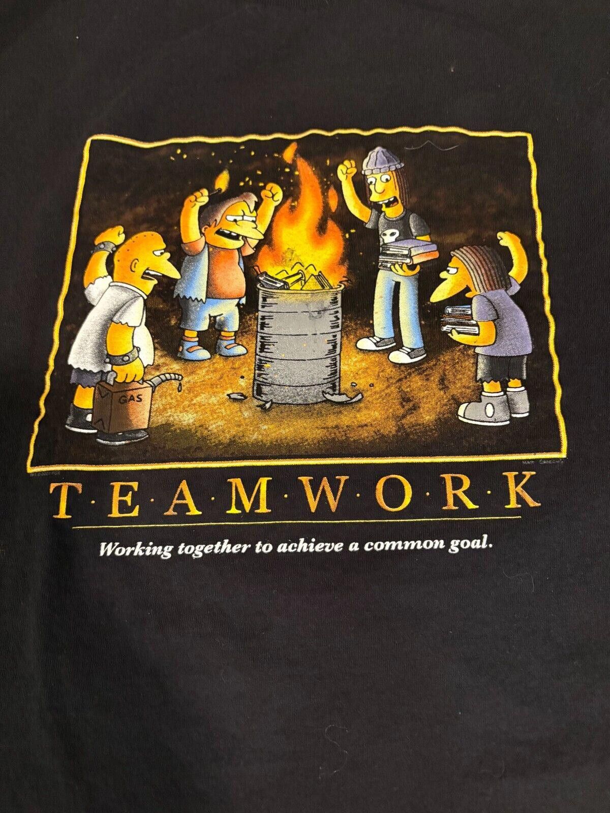 Designer NEW THE SIMPONS T SHIRT XL TEAMWORK Size ONE SIZE - 2 Thumbnail