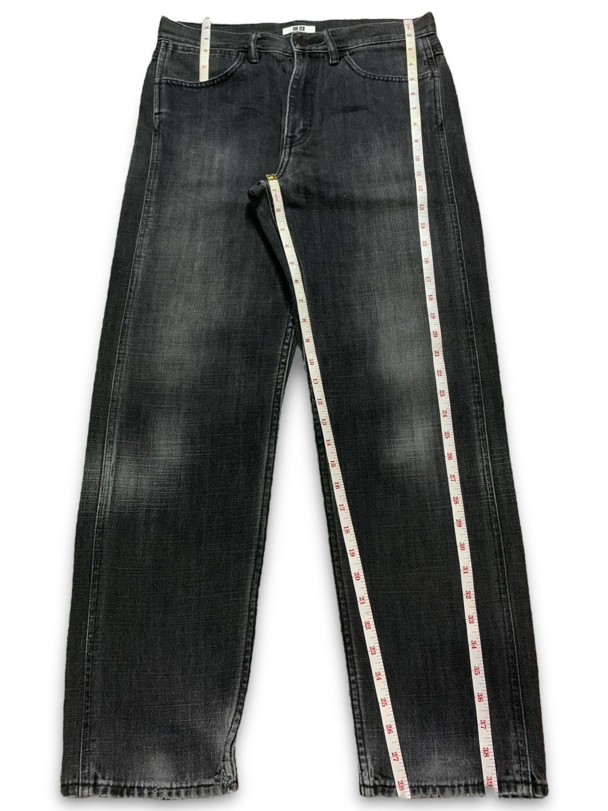 Lemaire × Uniqlo Vintage Uniqlo U Lemaire Black Faded Distressed Jeans 31x29 Size US 31 - 11 Thumbnail