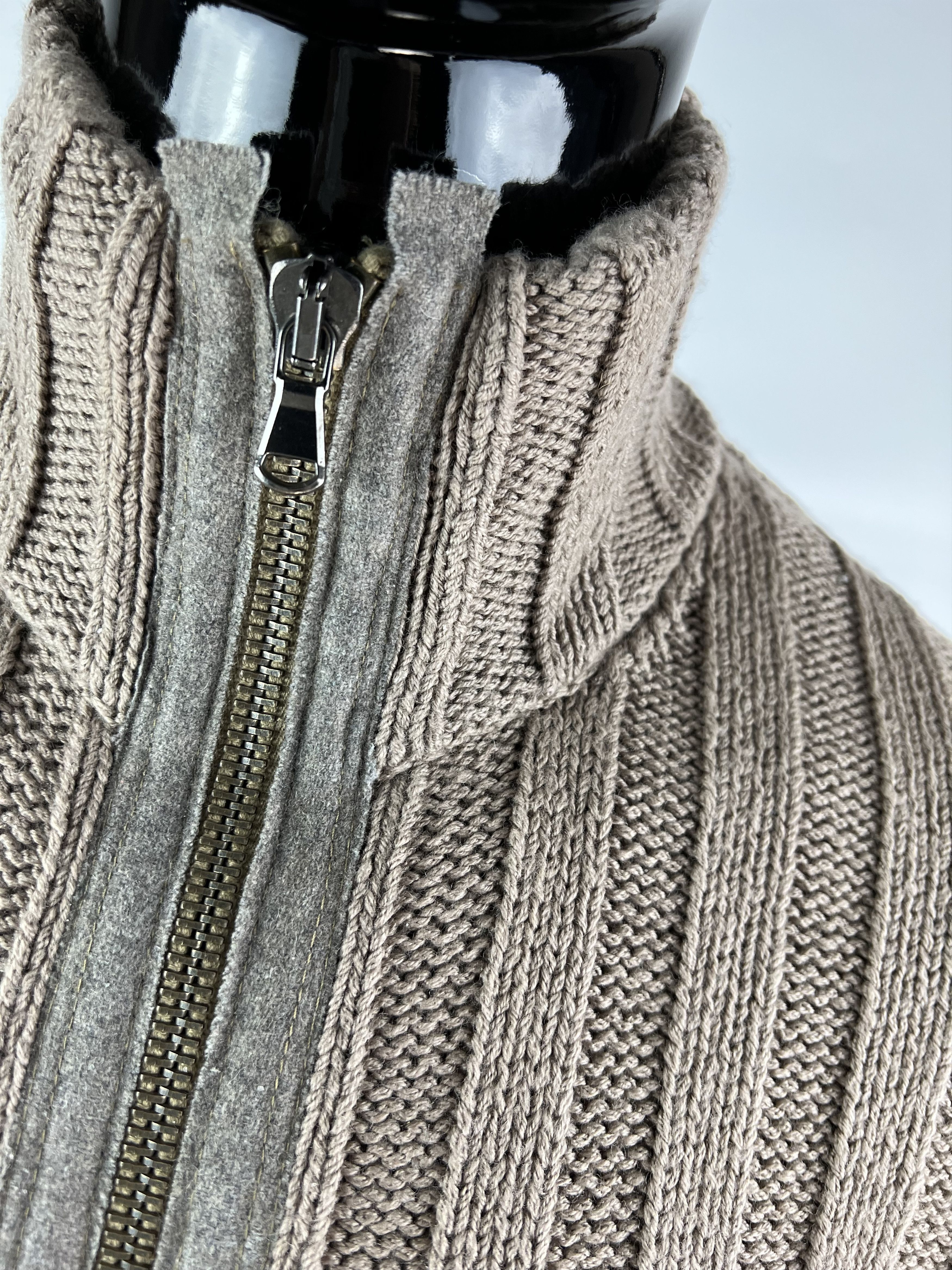 Transit Uomo Transit Uomo Full Zip Knitted 100% Wool Sweater Size L/XL Size US L / EU 52-54 / 3 - 6 Thumbnail