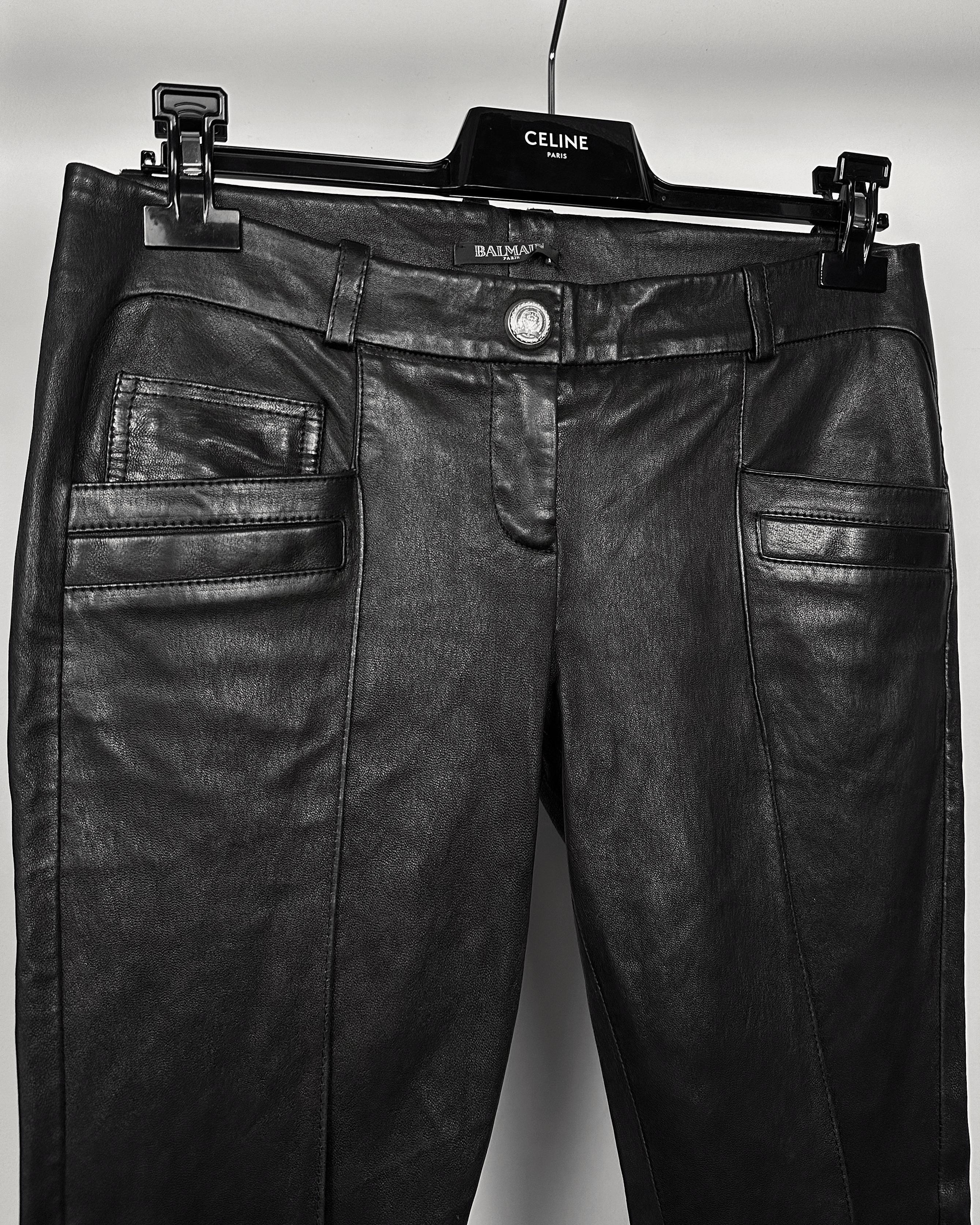 Balmain Balmain Christophe Decarnin Leather Biker Pants Size US 28 / EU 44 - 4 Thumbnail