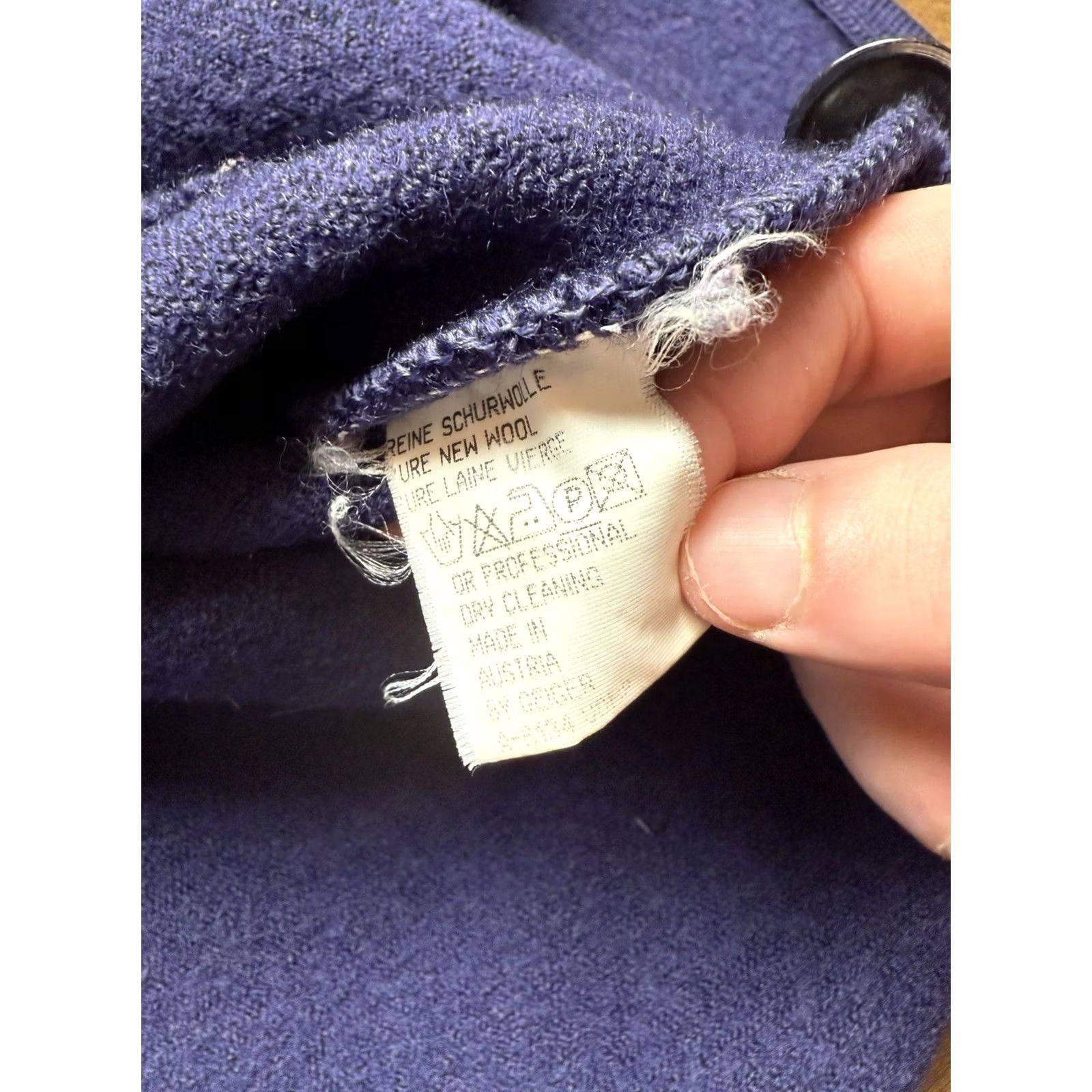 Vintage VTG Geiger Long Cardigan Jacket Violet Austria 100% Wool Womens Size 44 - Vintage-Inspired Tweed Sweater Size M / US 6-8 / IT 42-44 - 7 Thumbnail
