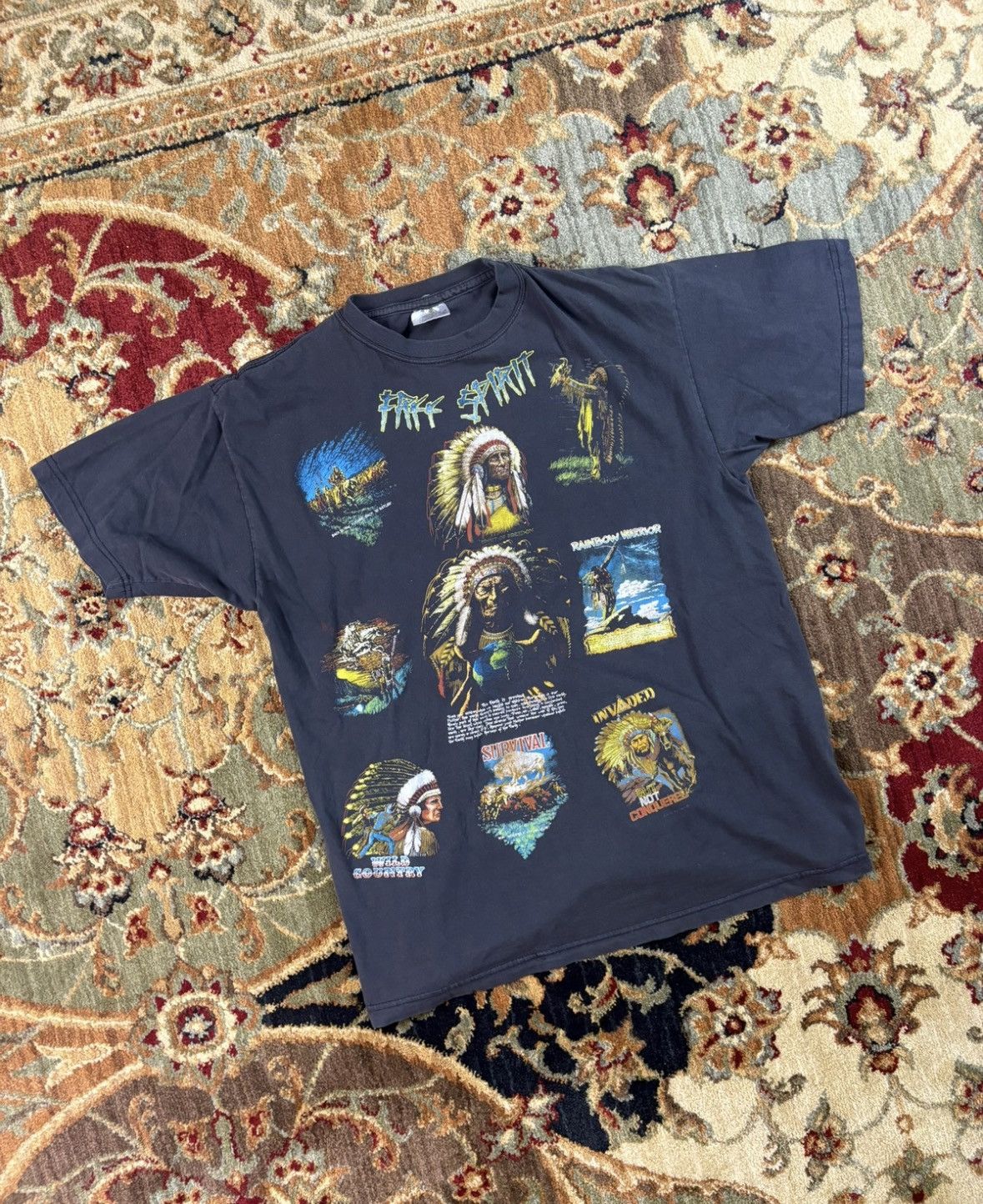 Native Vintage 1990s Native American Free Spirit T-Shirt Size US L / EU 52-54 / 3 - 1 Thumbnail