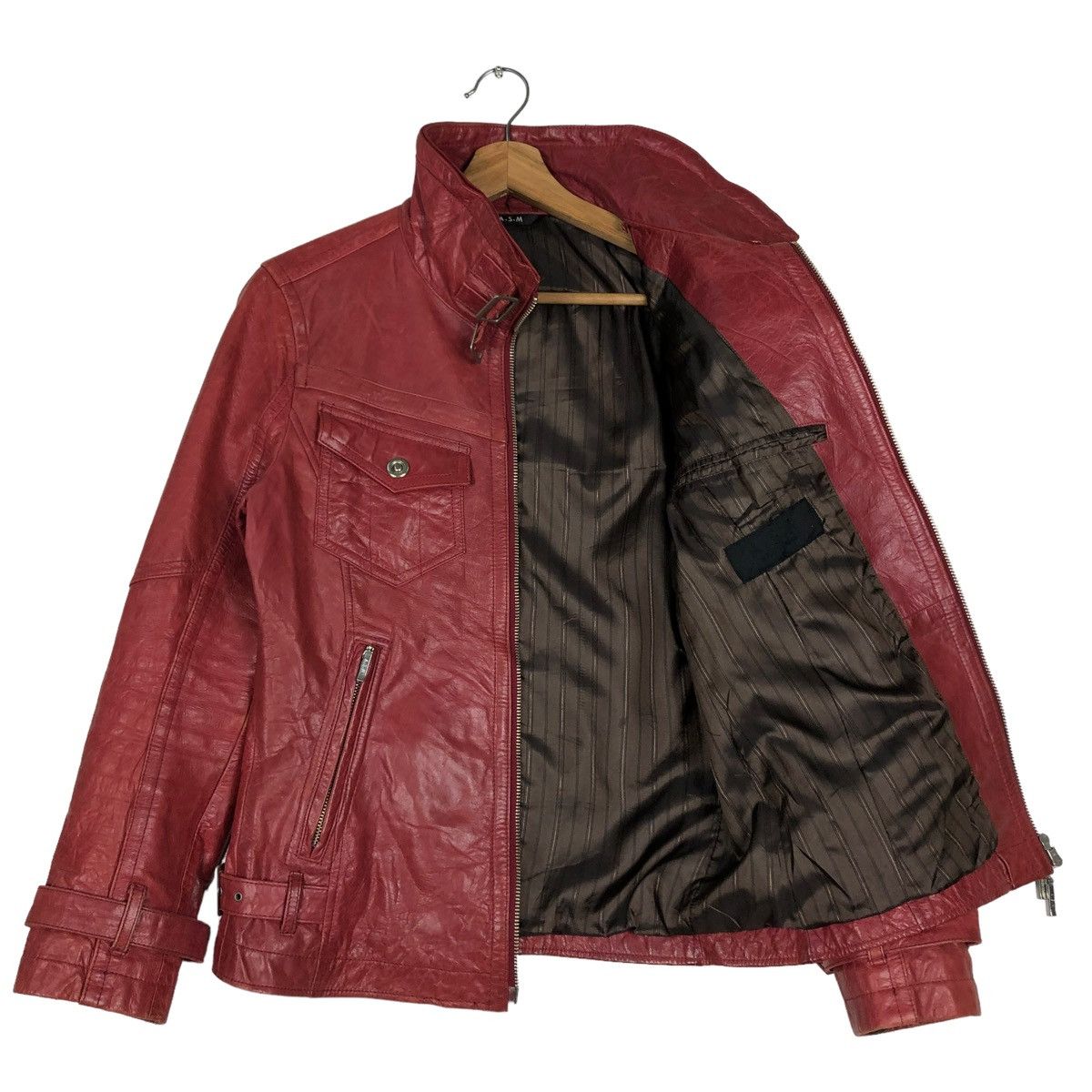Japanese Brand 🔥VINTAGE BONDAGE LEATHER BIKER JACKET ASM ISSEY MIYAKE Size US M / EU 48-50 / 2 - 11 Thumbnail