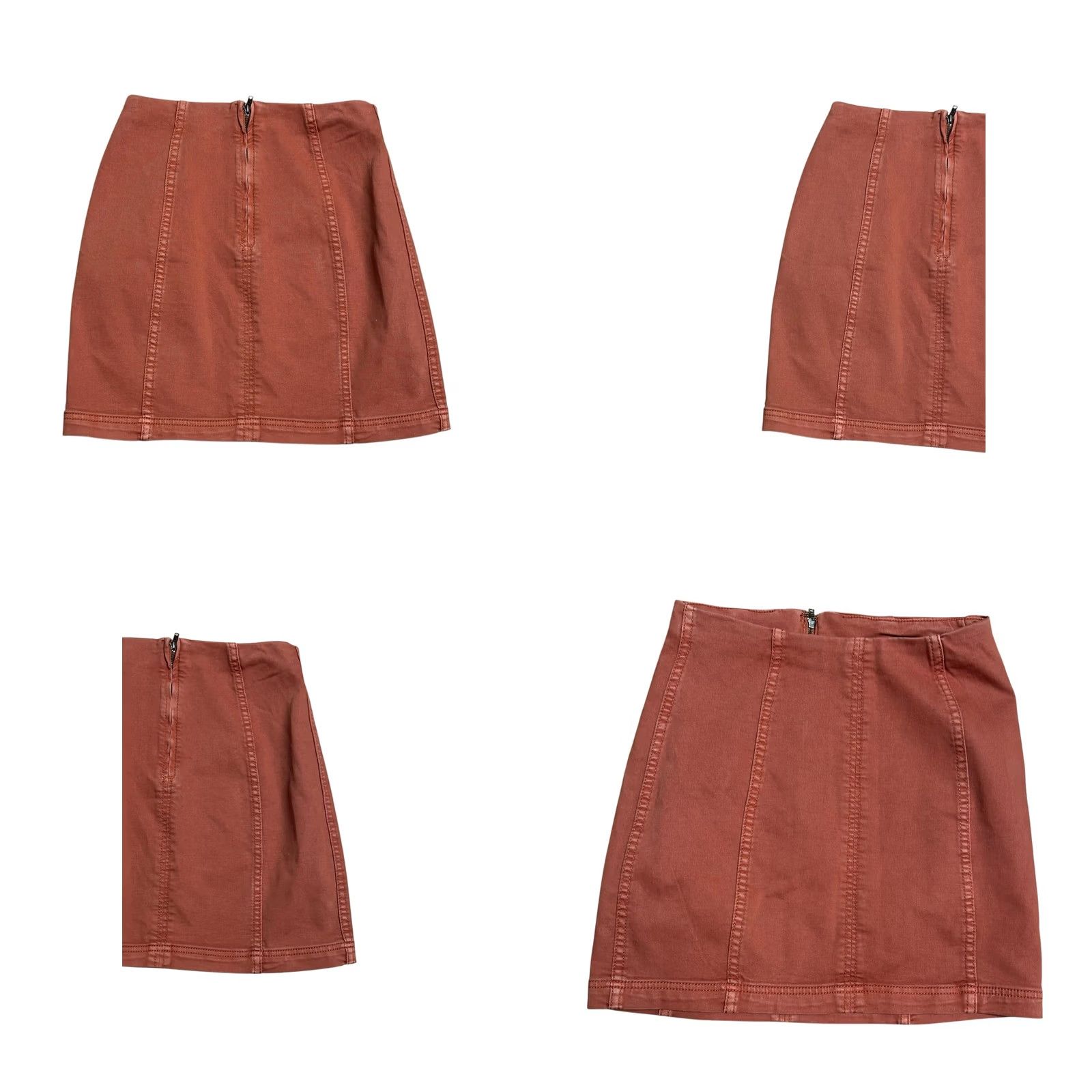 Free People Free People Modern Femme Denim Short Mini Skirt Copper Brown/Orange Size 2 Women Size 26" / US 2 / IT 38 - 9 Thumbnail