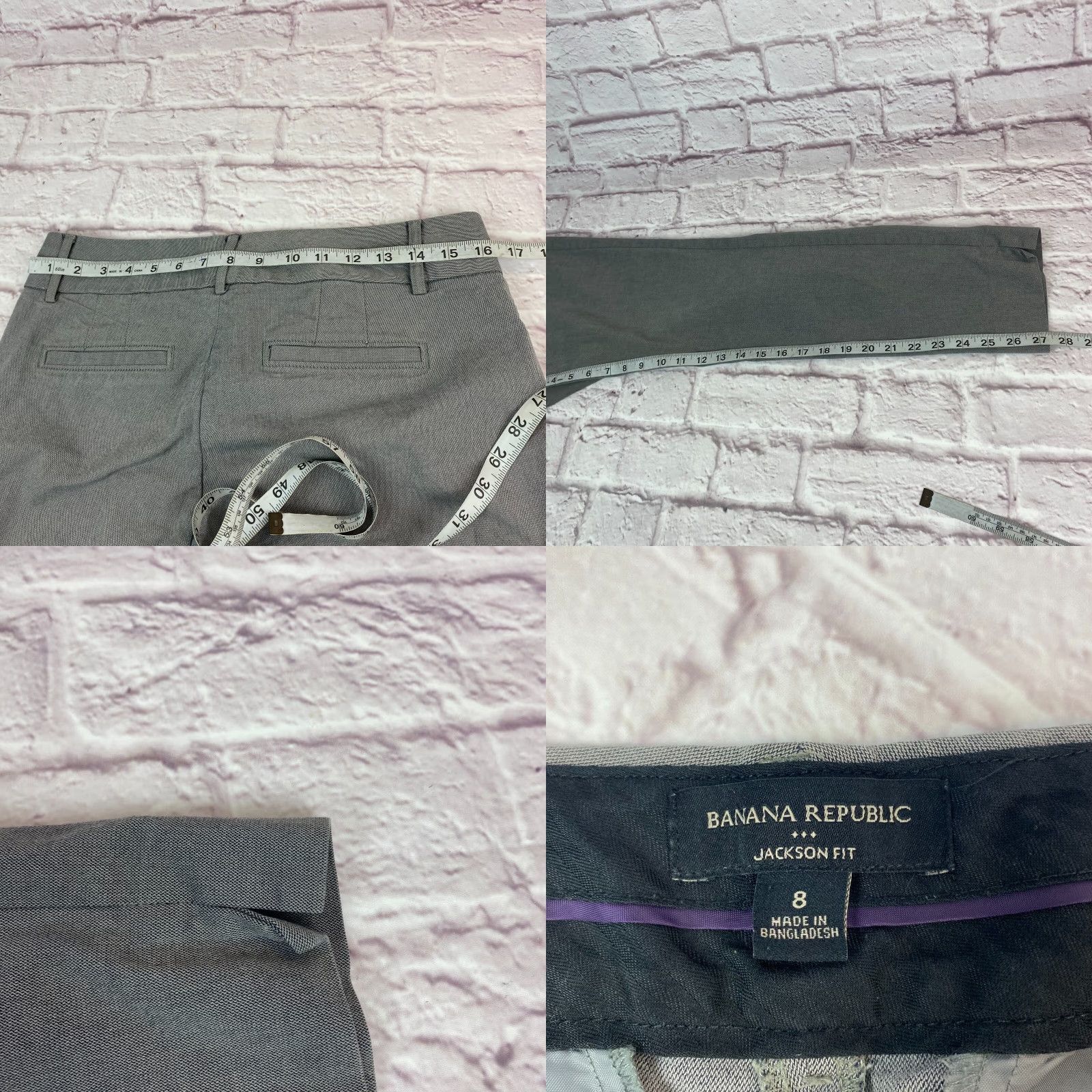 Banana Republic VINTAGE Banana Republic Womens Work Pants Petite Size 8 Jackson Fit Slim Ankle Trouser Size 30" / US 8 / IT 44 - 8 Thumbnail