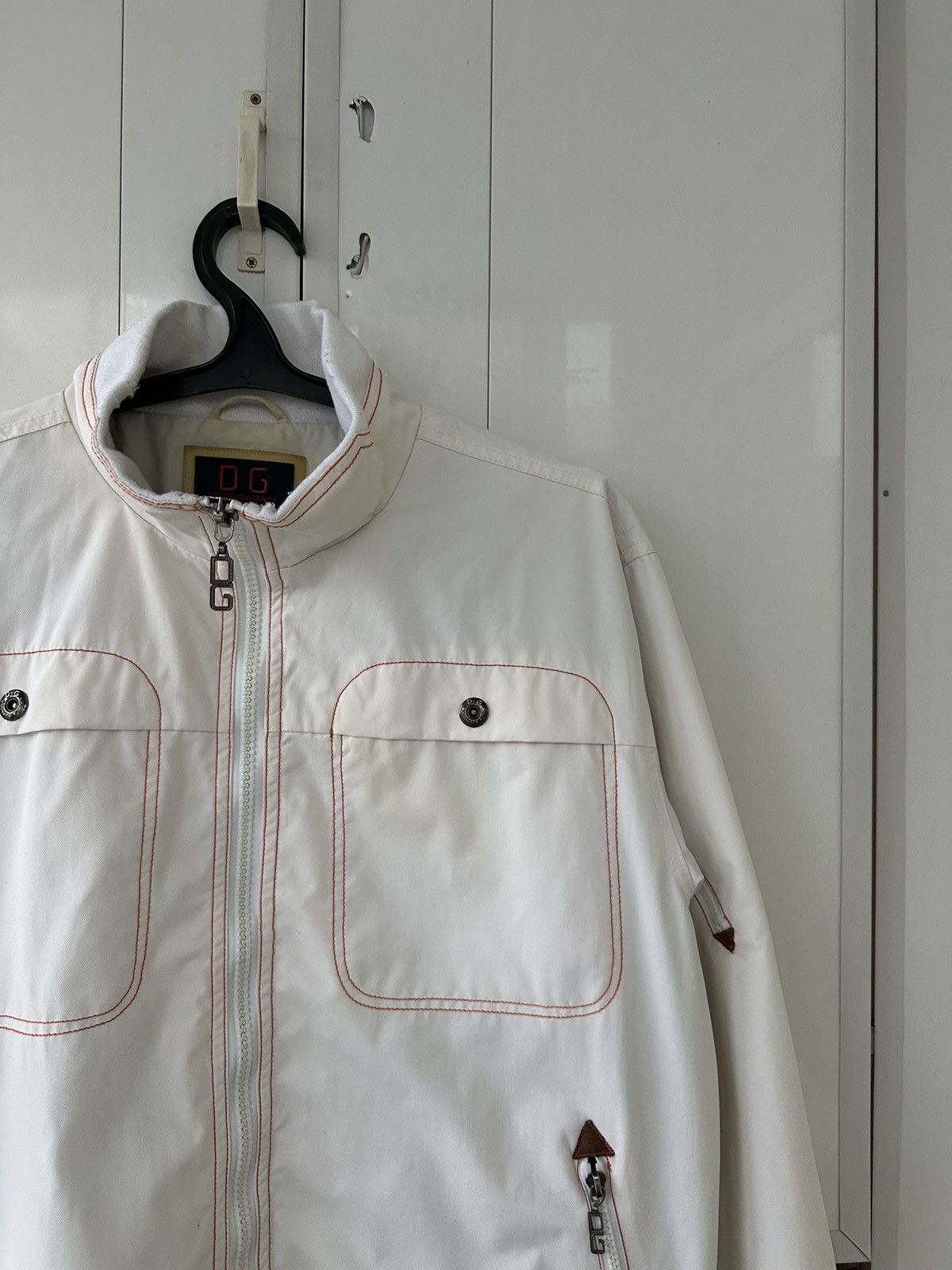 Dolce & Gabbana × Vintage Vintage Dolce Gabbana Nylon White Jacket Y2K Fit Size US L / EU 52-54 / 3 - 4 Thumbnail