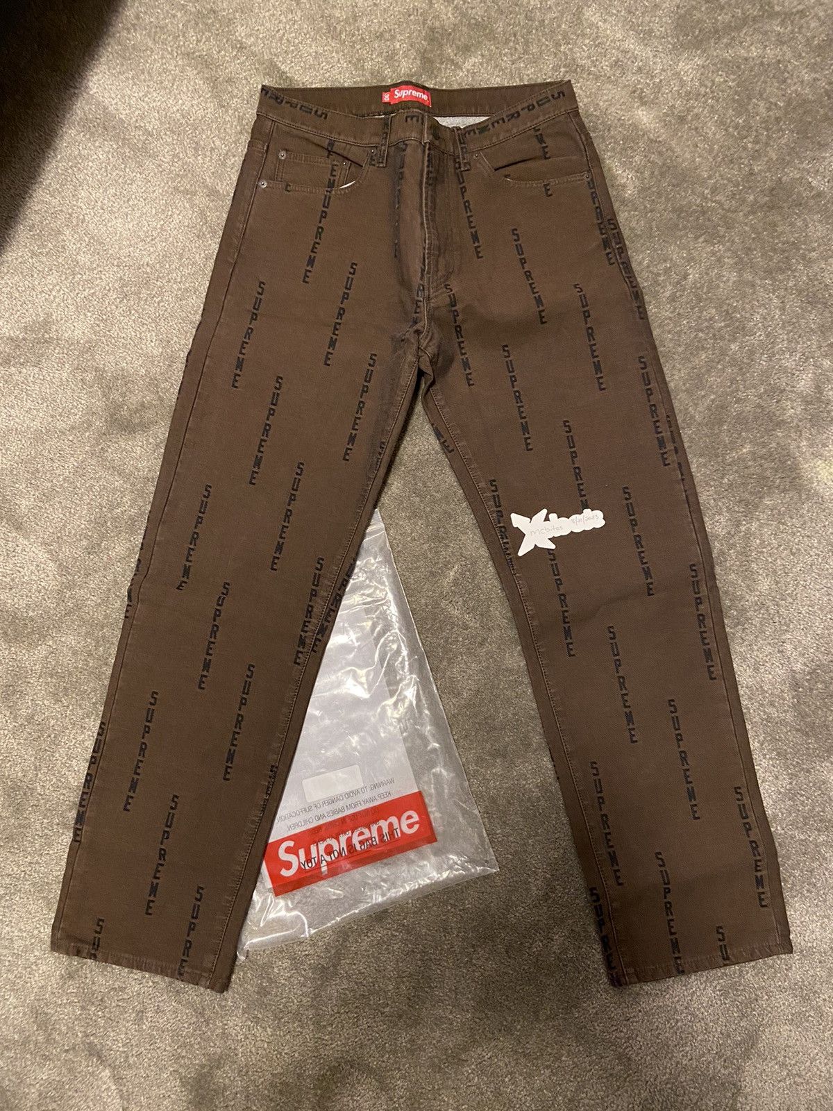 Supreme Supreme Logo Stripe Jacquard Jean | Grailed