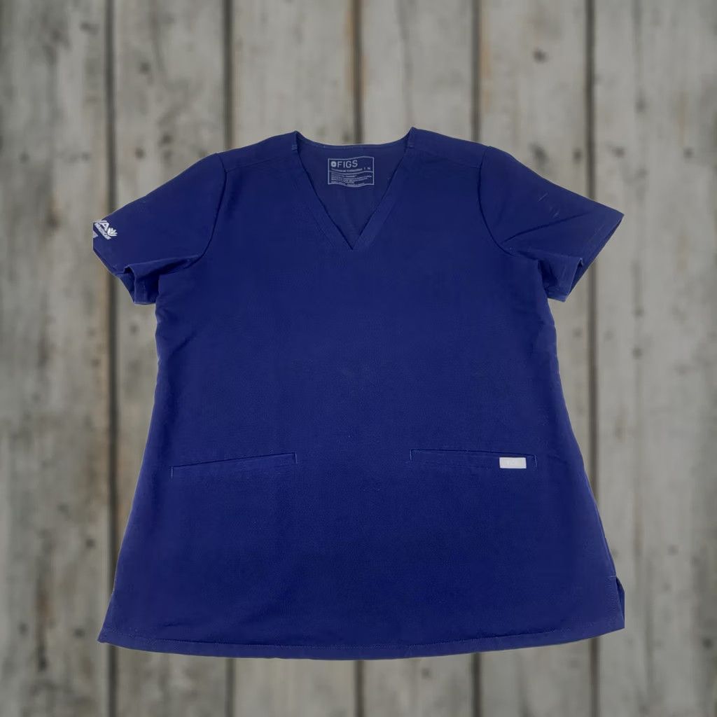 Vintage FIGS Catarina One-Pocket Scrub Top Blue Womens M V-Neck Nurse Medical Size M / US 6-8 / IT 42-44 - 1 Thumbnail