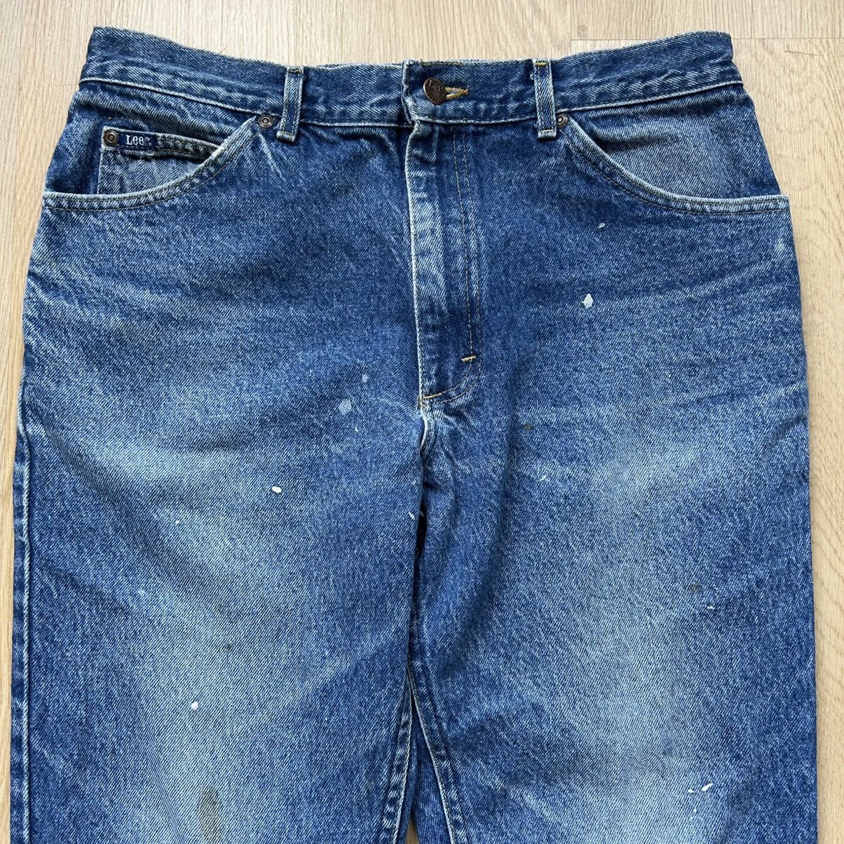 Lee Vintage 90s Lee Dark Wash Distressed Denim Jeans Size US 32 / EU 48 - 4 Thumbnail