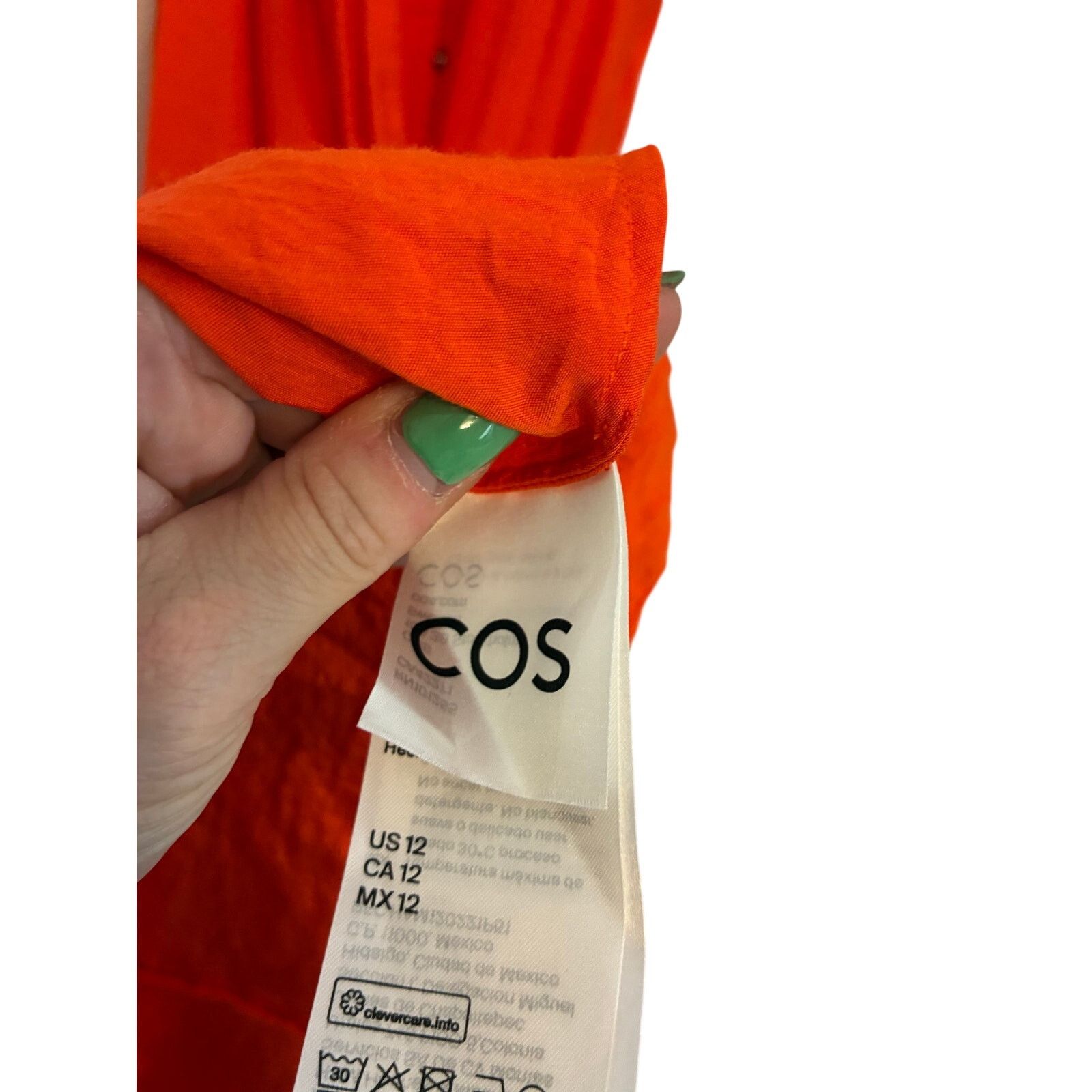 COS Bright Orange Halterneck Maxi Dress Minimalist Resort 12