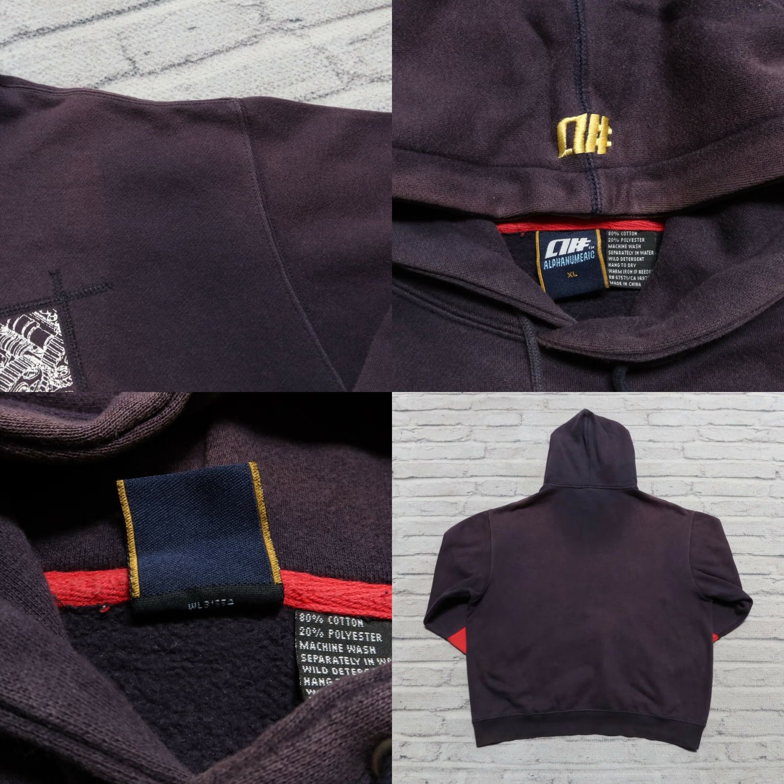 Vintage VINTAGE Alphanumeric Hoodie Sweatshirt Mens XL Navy Vintage Rare Alphanumeric Hoodie Sweatshirt 90s Concert Skate Size US XL / EU 56 / 4 - 8 Thumbnail