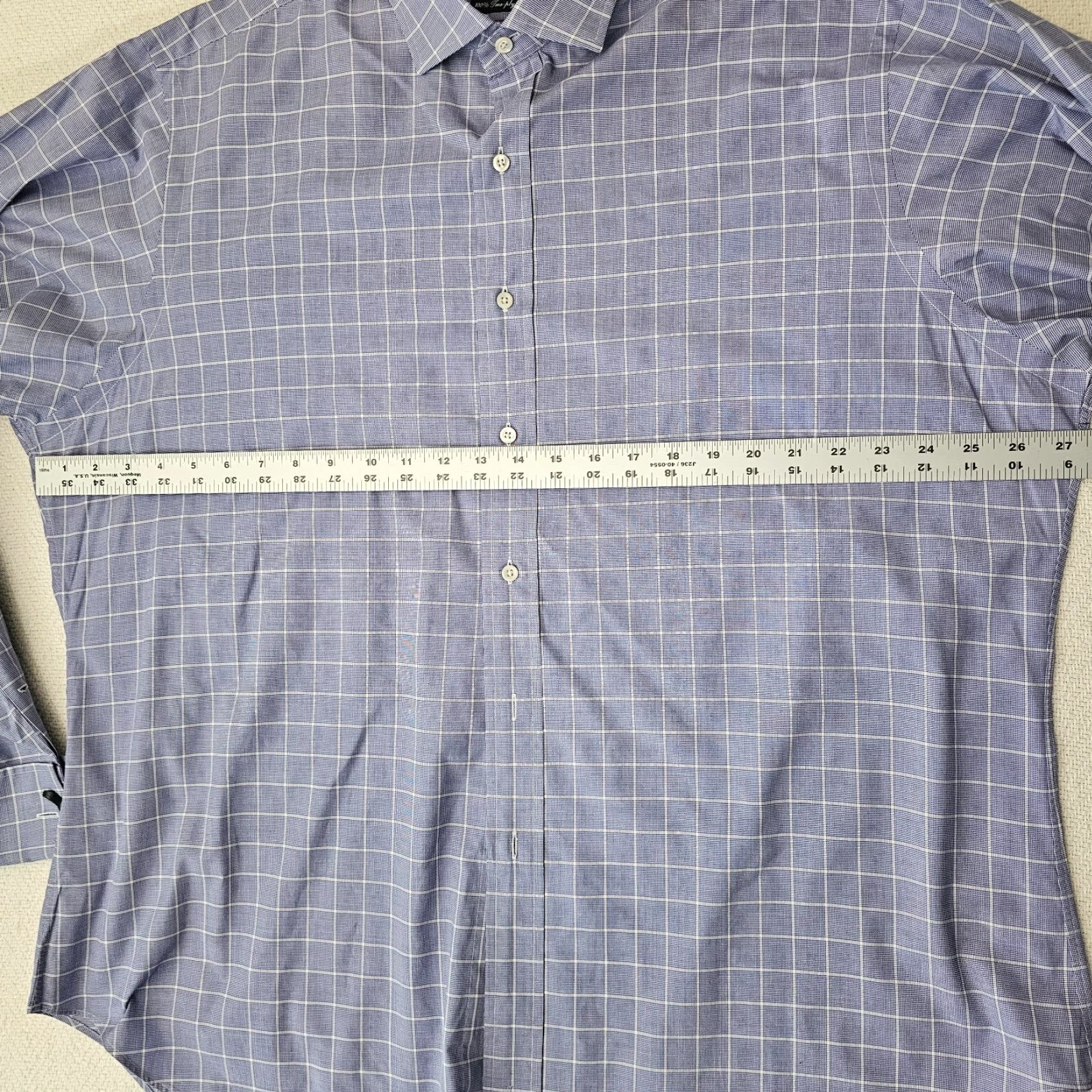 Ralph Lauren VINTAGE Ralph Lauren Polo Men's Button-Up Shirt Classic Fit Blue Checks 17.5 36 Estate Check Shirt Mens Blue Polo Ralph Lauren Size US XXL / EU 58 / 5 - 5 Thumbnail