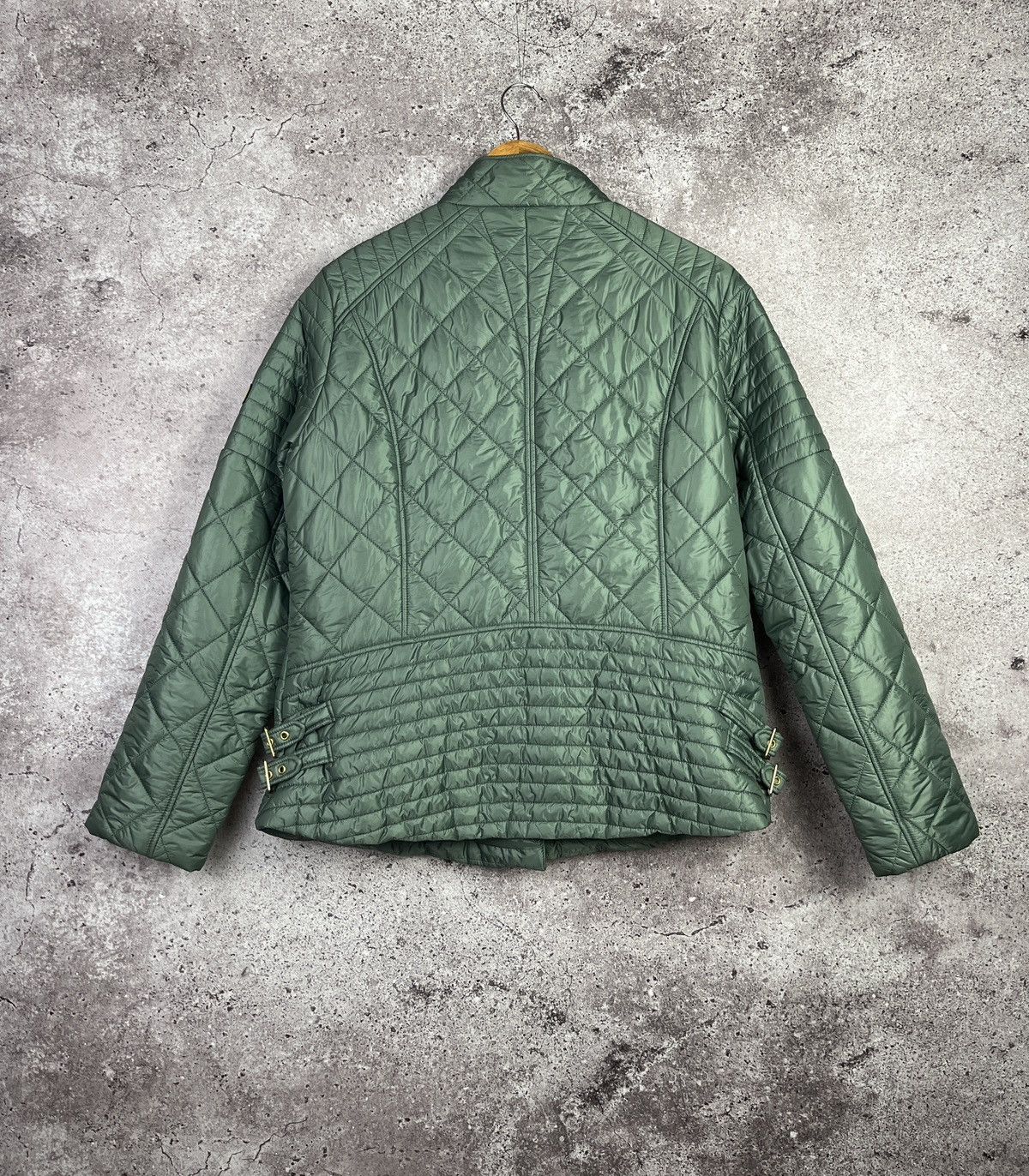 Barbour Barbour International Quilted Jacket Green Biker Style UK16 Size XL / US 12-14 / IT 48-50 - 3 Thumbnail