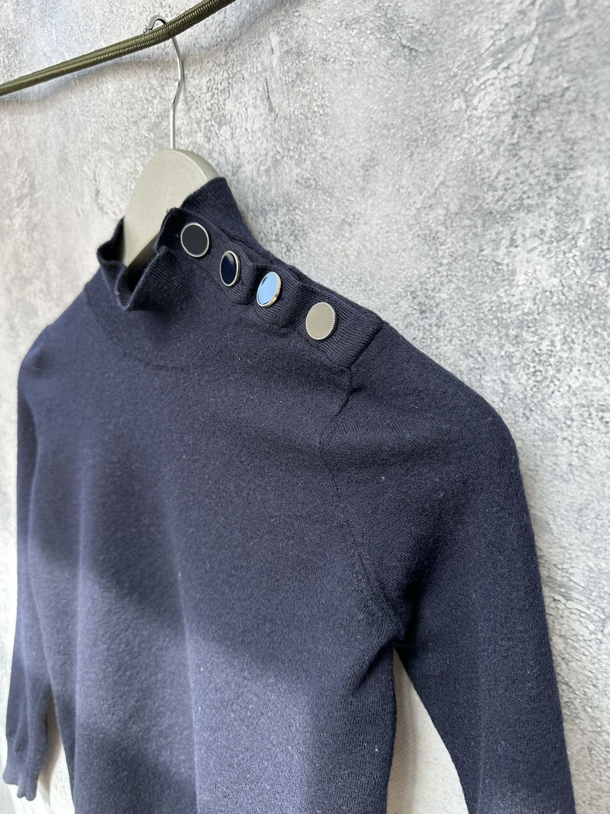 Sezane Sezane Jacob Jumper Navy Italy Merino Wool Sweater Size XS / US 0-2 / IT 36-38 - 6 Thumbnail