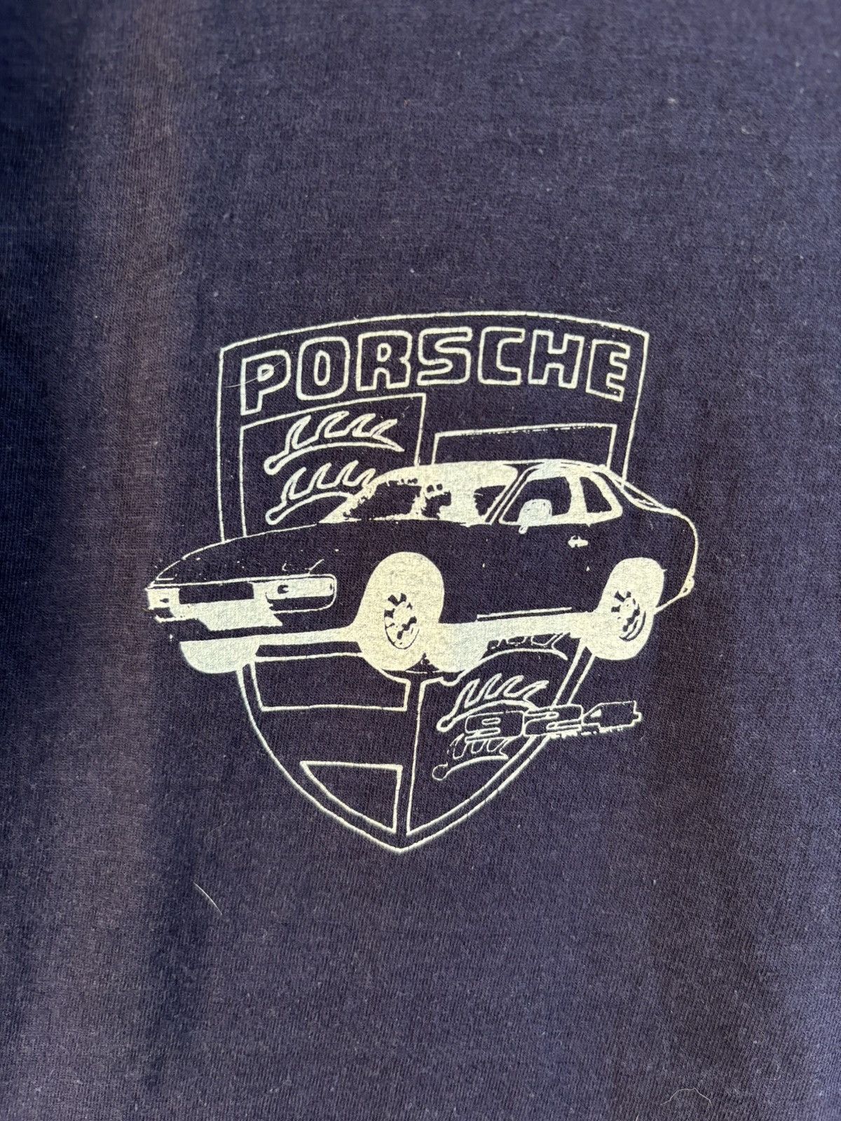 Vintage 🏎️VINTAGE GRAIL🏎️1980s SLIM PORSCHE POCKET TEE Size US L / EU 52-54 / 3 - 4 Thumbnail