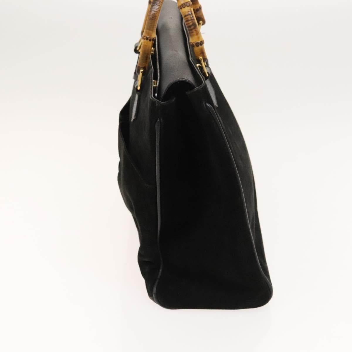 Gucci GUCCI Bamboo Hand Bag Suede Black Gold 002 123 002 123 Size ONE SIZE - 4 Thumbnail