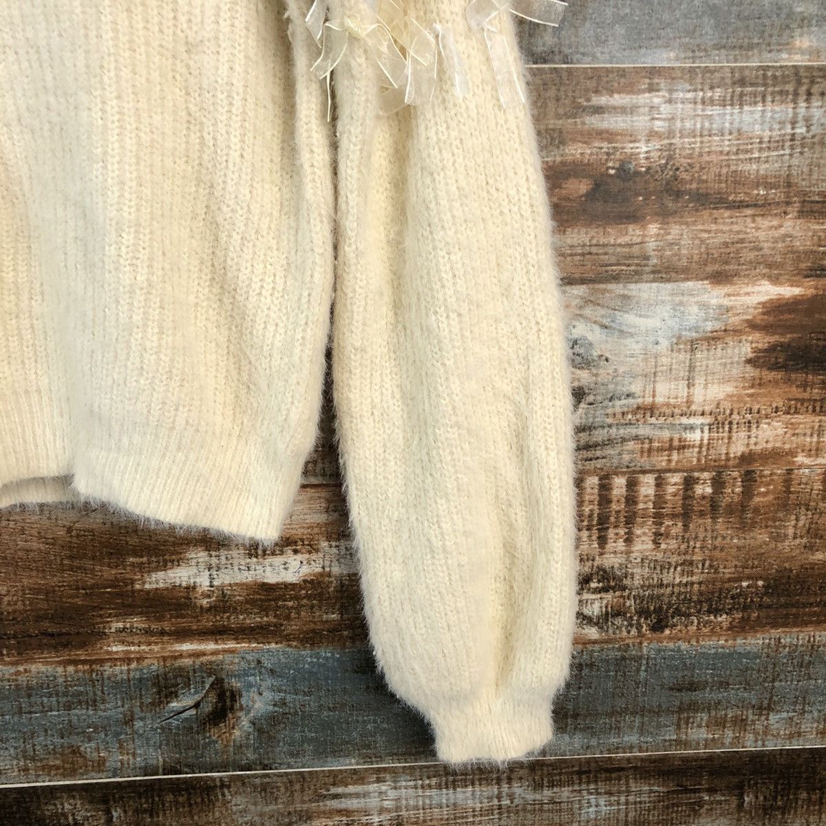 Homespun Knitwear × Majestic DLL Majestic Legon mohair Cream Knitwear #C236 Size M / US 6-8 / IT 42-44 - 8 Thumbnail