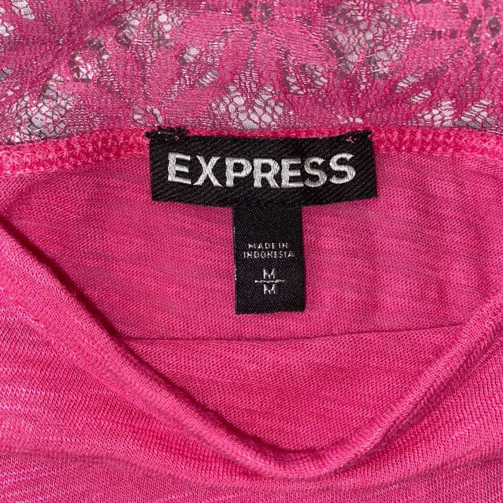 Express Express women M scoopneck 3/4 sleeve top w/lace back & side Size M / US 6-8 / IT 42-44 - 6 Thumbnail