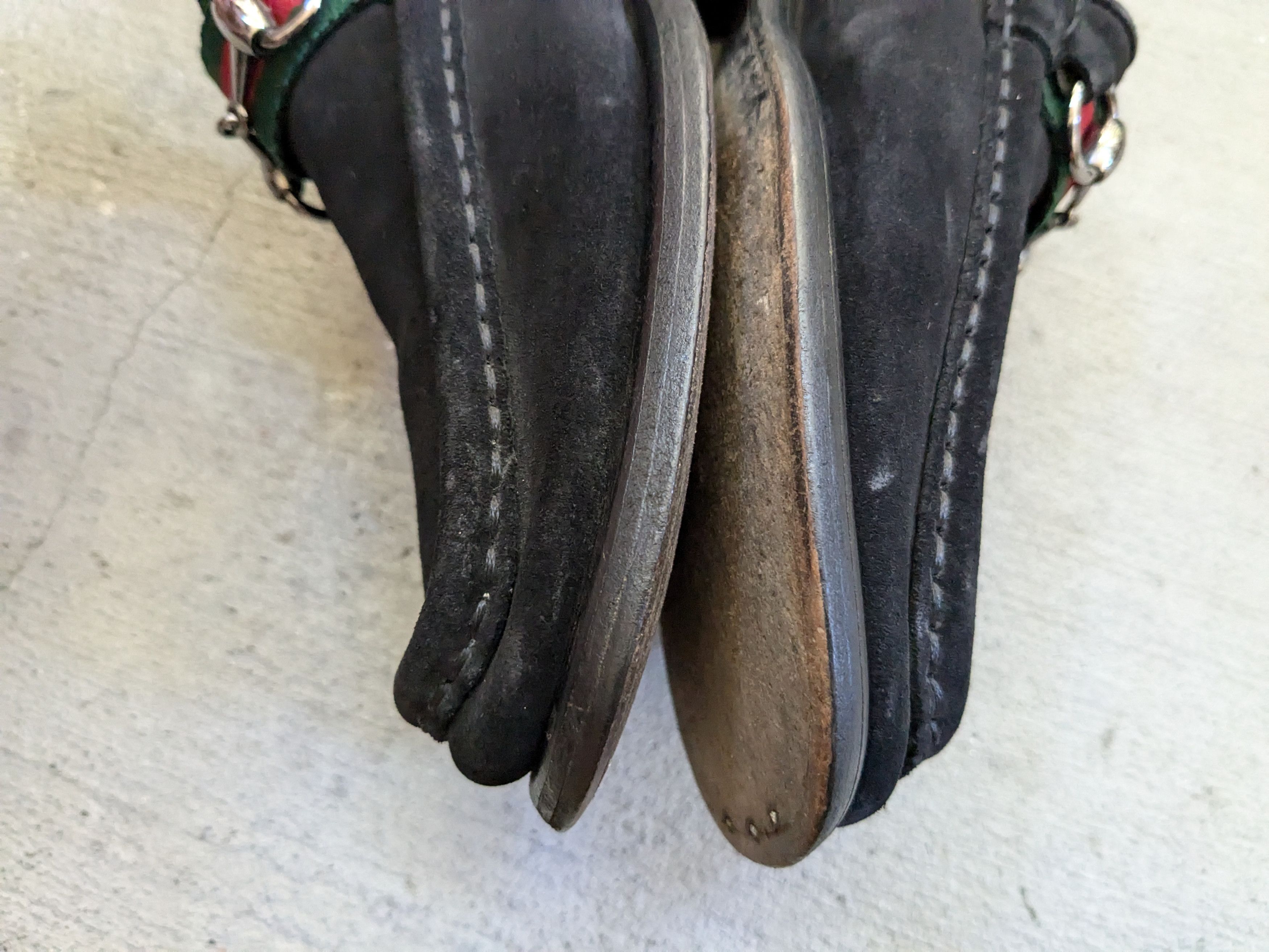 Gucci Gucci Horsebit Loafers Black Suede 8 D Web Snafflebit Size US 8 / EU 41 - 11 Thumbnail