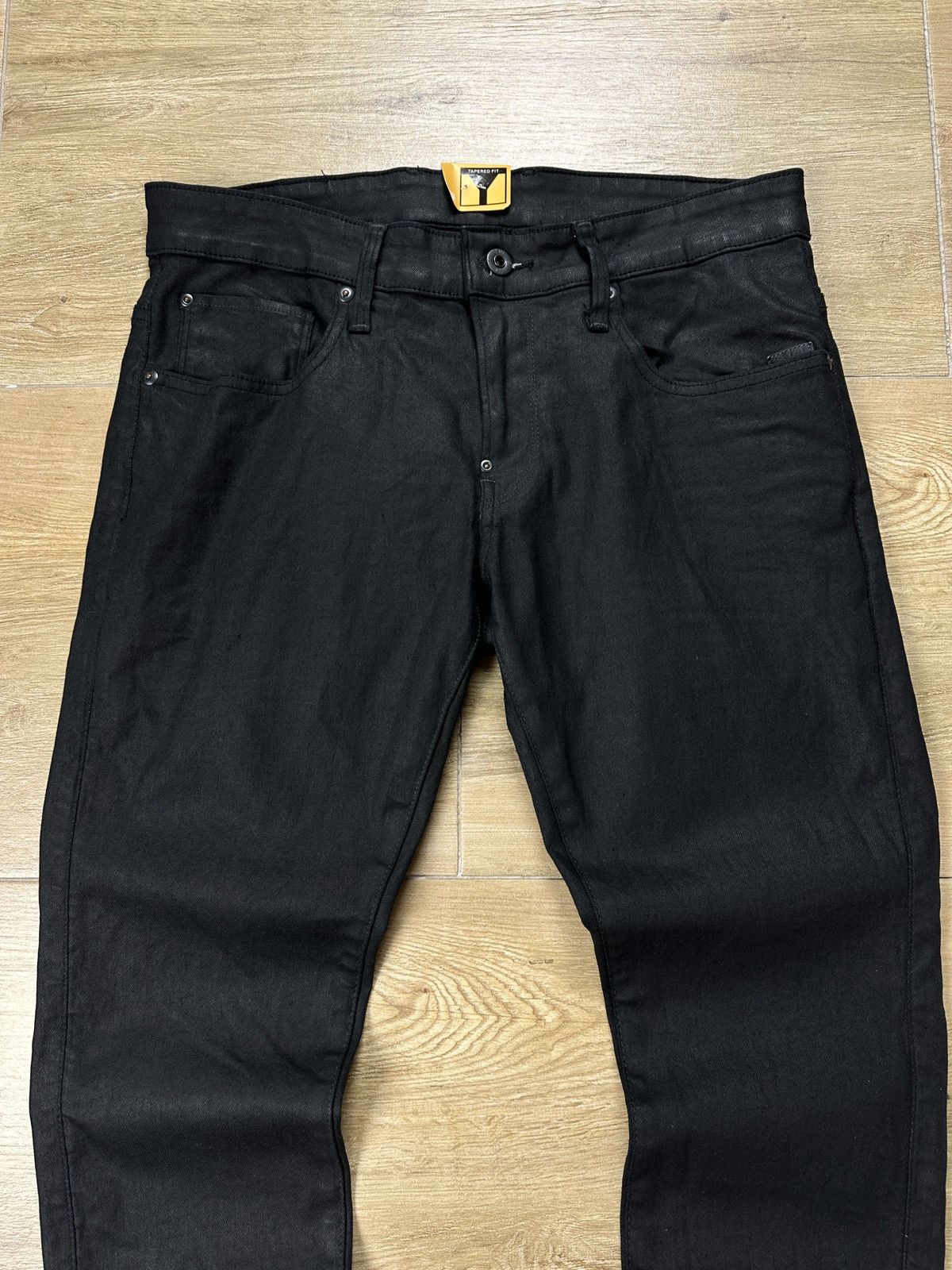 G-Star NEW🏷️ G-Star Raw Revend Super Slim Waxed Denim Jeans Size US 33 - 2 Thumbnail