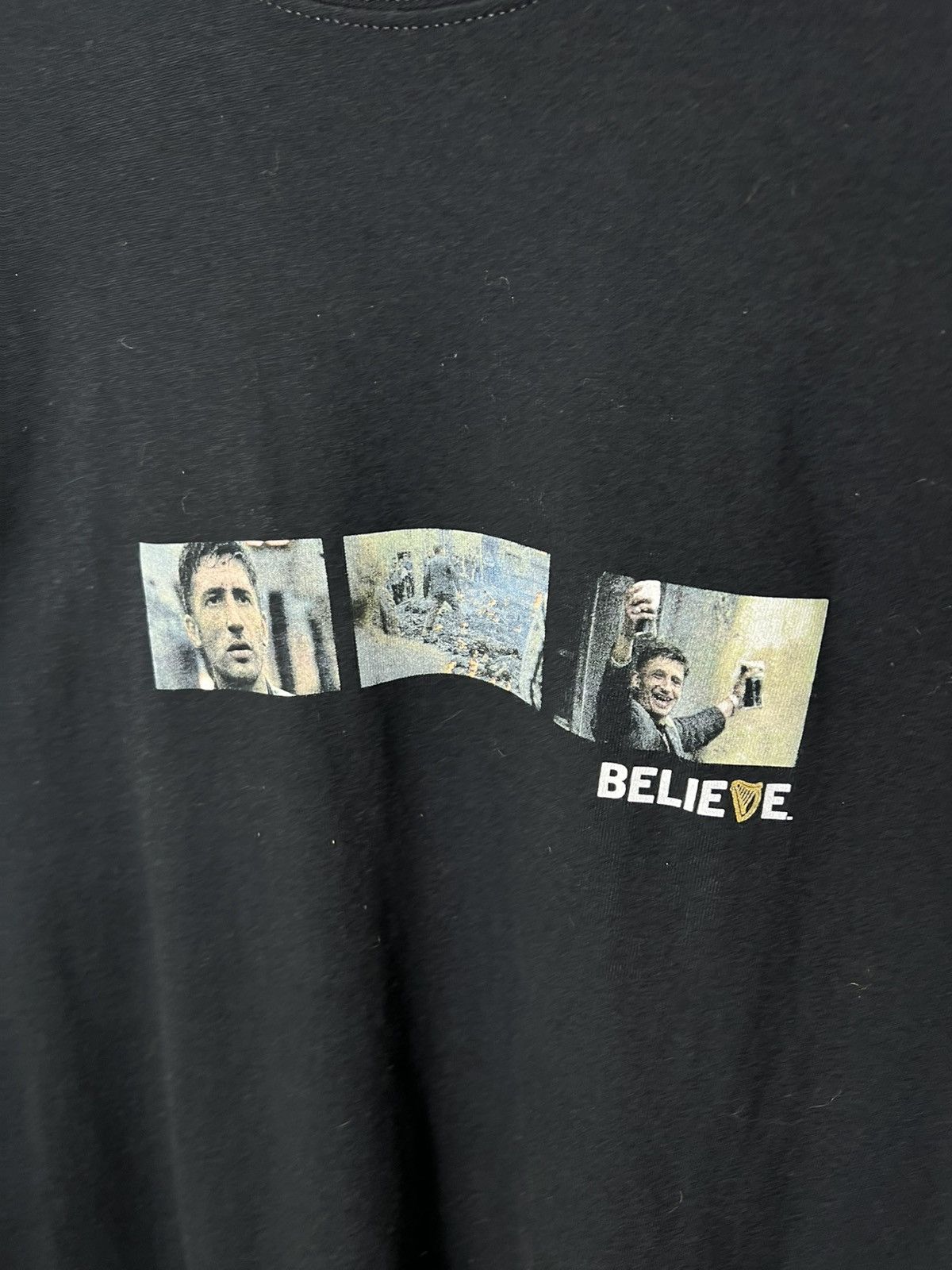 Vintage VINTAGE 00s GUINNESS Bear BELIEVE TEE BLACK T-SHIRT Size US XL / EU 56 / 4 - 2 Thumbnail