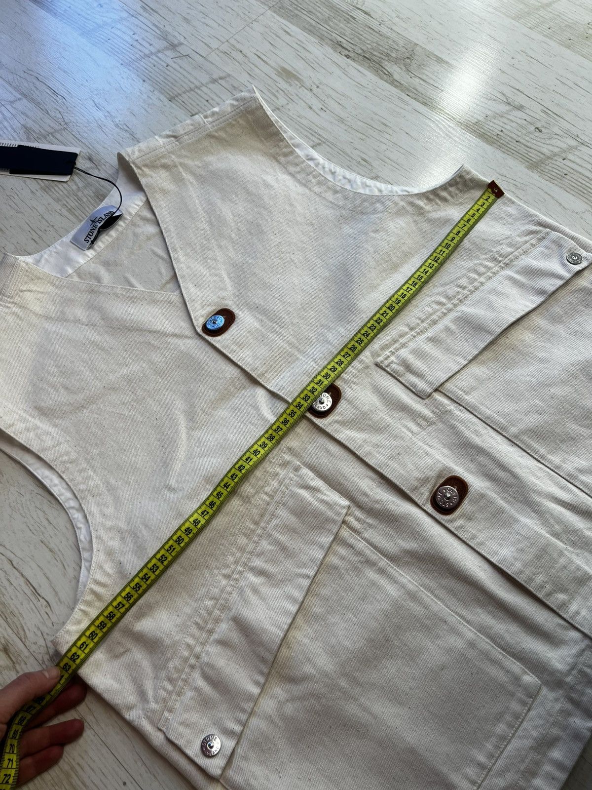 Stone Island Stone Island S.I. Raw Denim Vest XL Natural Cotton Gabardine Size US XL / EU 56 / 4 - 16 Thumbnail