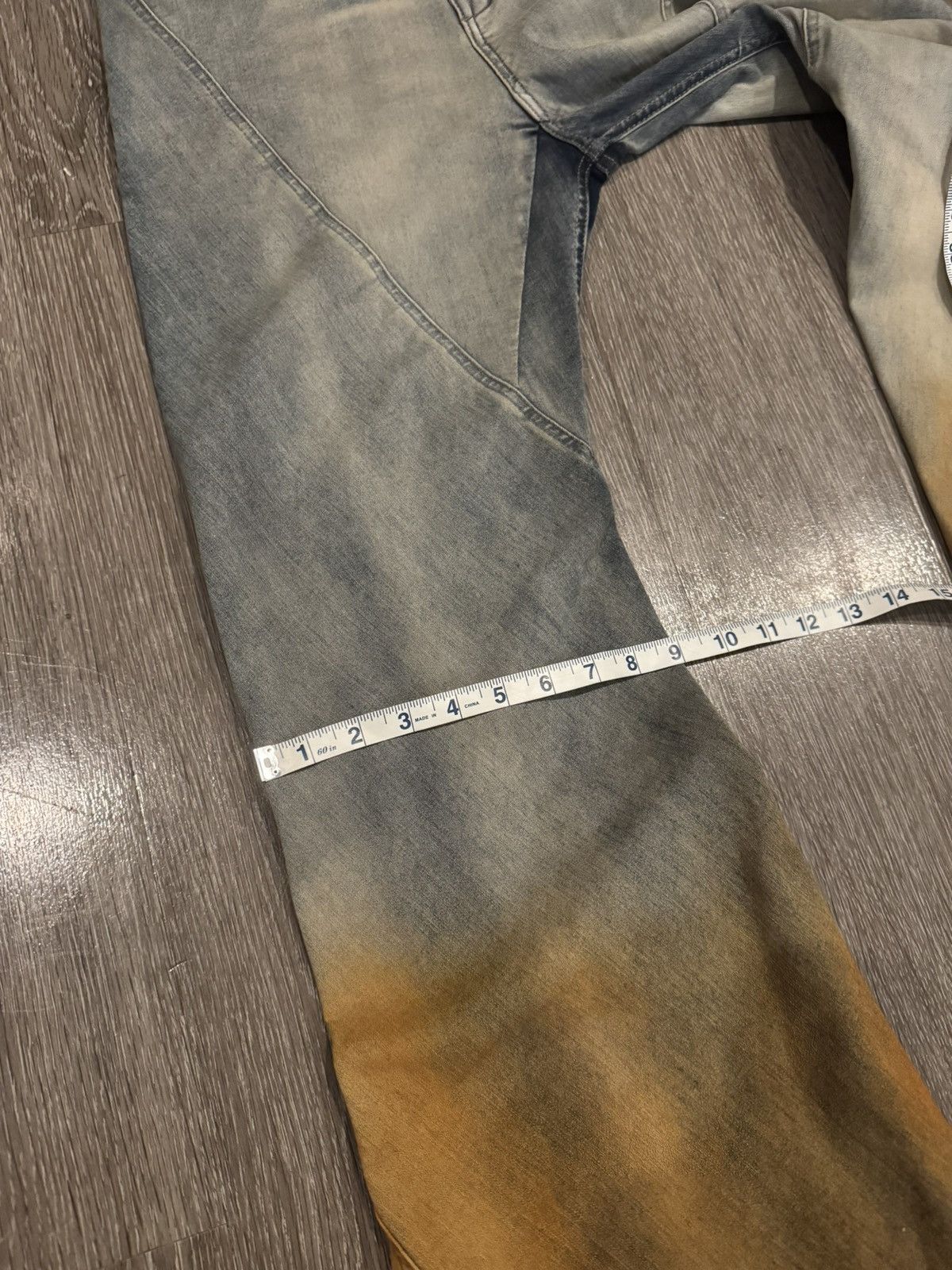 Rick Owens Rick Owens SAMPLE Sky Orange Degrade Bias Bootcut Jeans 31 Size US 31 - 18 Thumbnail