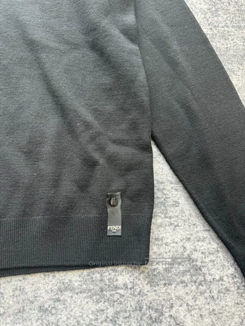 Fendi Fendi Black logo thick wool knit sweater Size US L / EU 52-54 / 3 - 2 Thumbnail