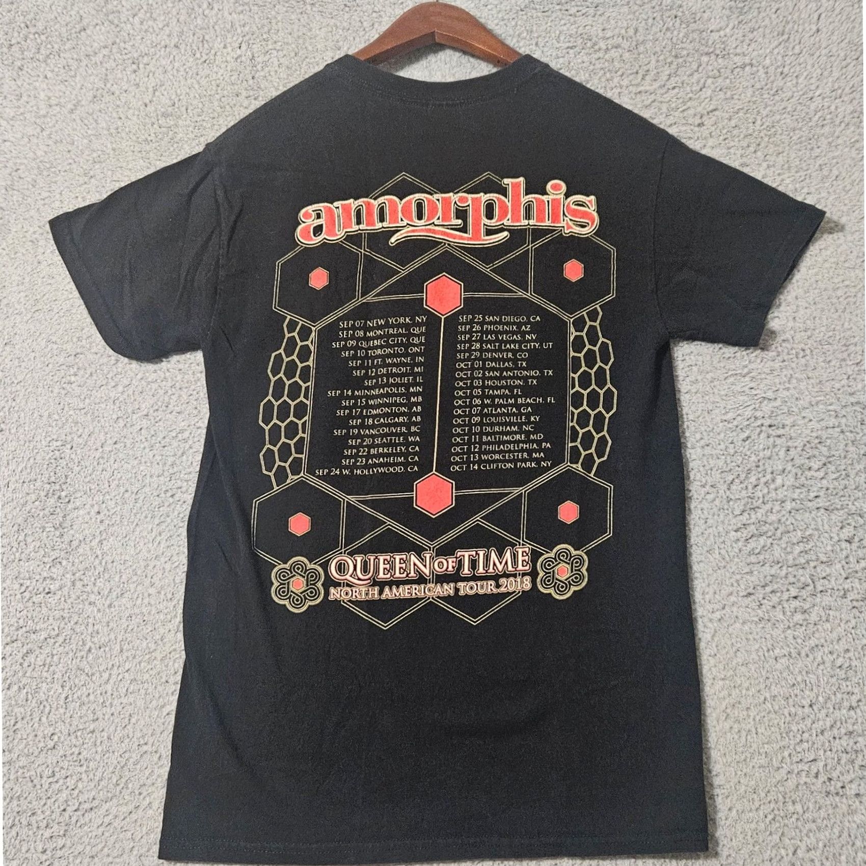 Gildan Amorphis Queen Of Time 2019 Tour Short Sleeve T Shirt Size Small Black Mens S Gildan Shirt Size US S / EU 44-46 / 1 - 2 Thumbnail
