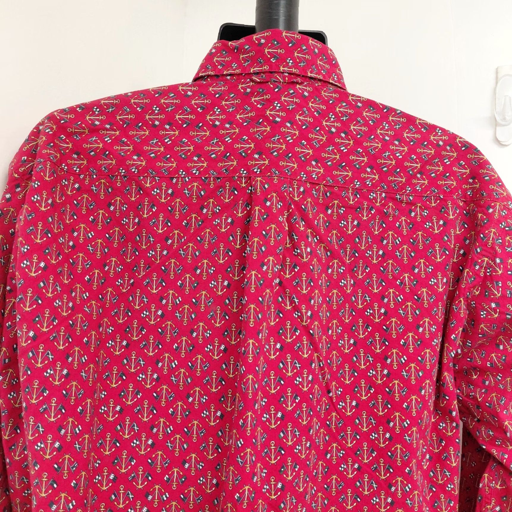 Tommy Hilfiger Tommy Hilfiger Logo Shirt Men L Red Preppy All Over Print Nautical Yacht Flags Button-Up Collared Pocket Size US L / EU 52-54 / 3 - 6 Thumbnail