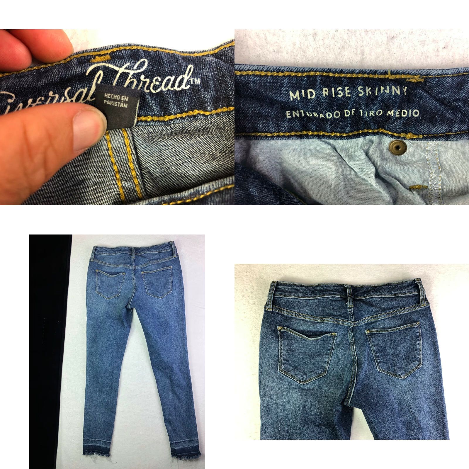 Vintage Universal Thread Juniors Jeans Mid Rise Skinny Size 6/28 Regular 27x27 Measured Size 28" / US 6 / IT 42 - 8 Thumbnail