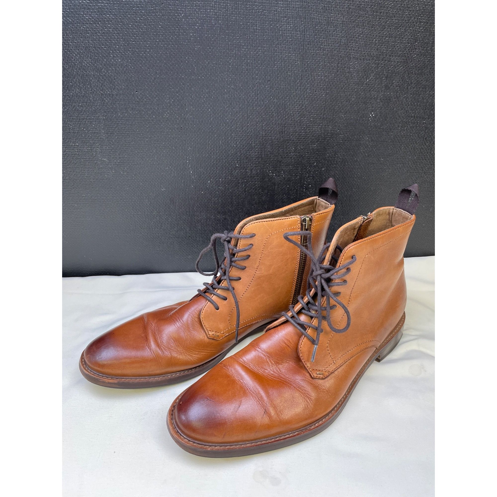 Aldo Aldo Mens Brown Leather Ankle Boots Shoes Zip up SIde Size 1 Size US 10 / EU 43 - 1 Thumbnail