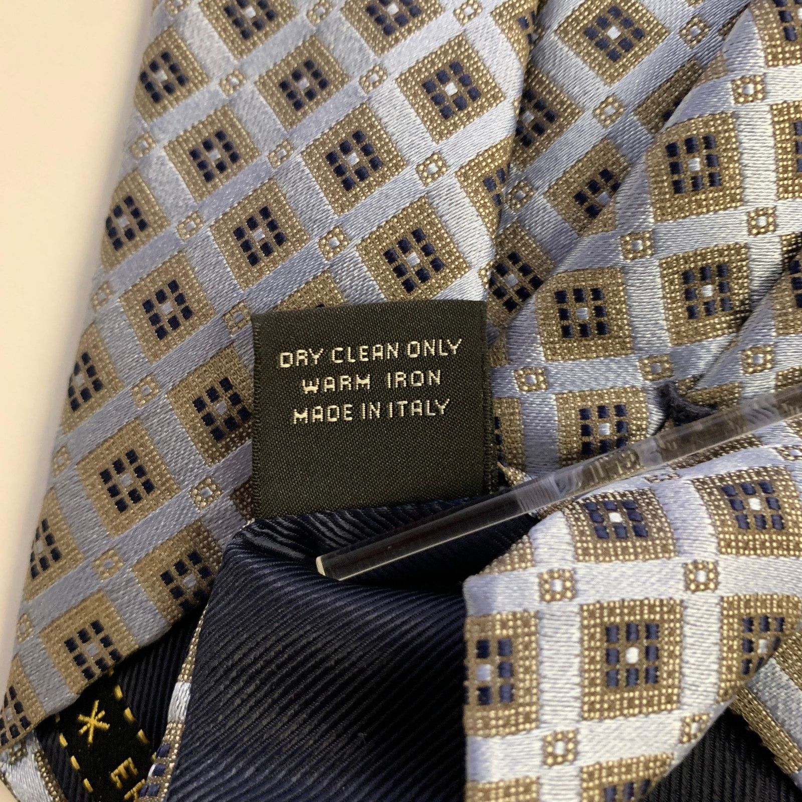 Ermenegildo Zegna ERMENEGILDO ZEGNA Size One Size Light Blue Navy Silk Tie Size ONE SIZE - 4 Thumbnail