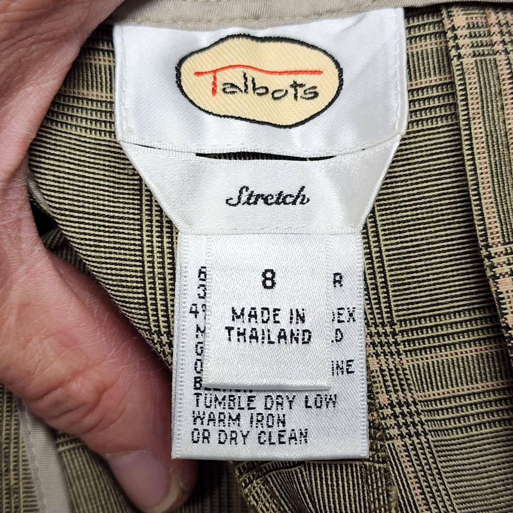 Talbots Talbots Pants Trousers Womens 8 Windowpane Plaid Cuffed Straight Stretch Pants Size 30" / US 8 / IT 44 - 3 Thumbnail
