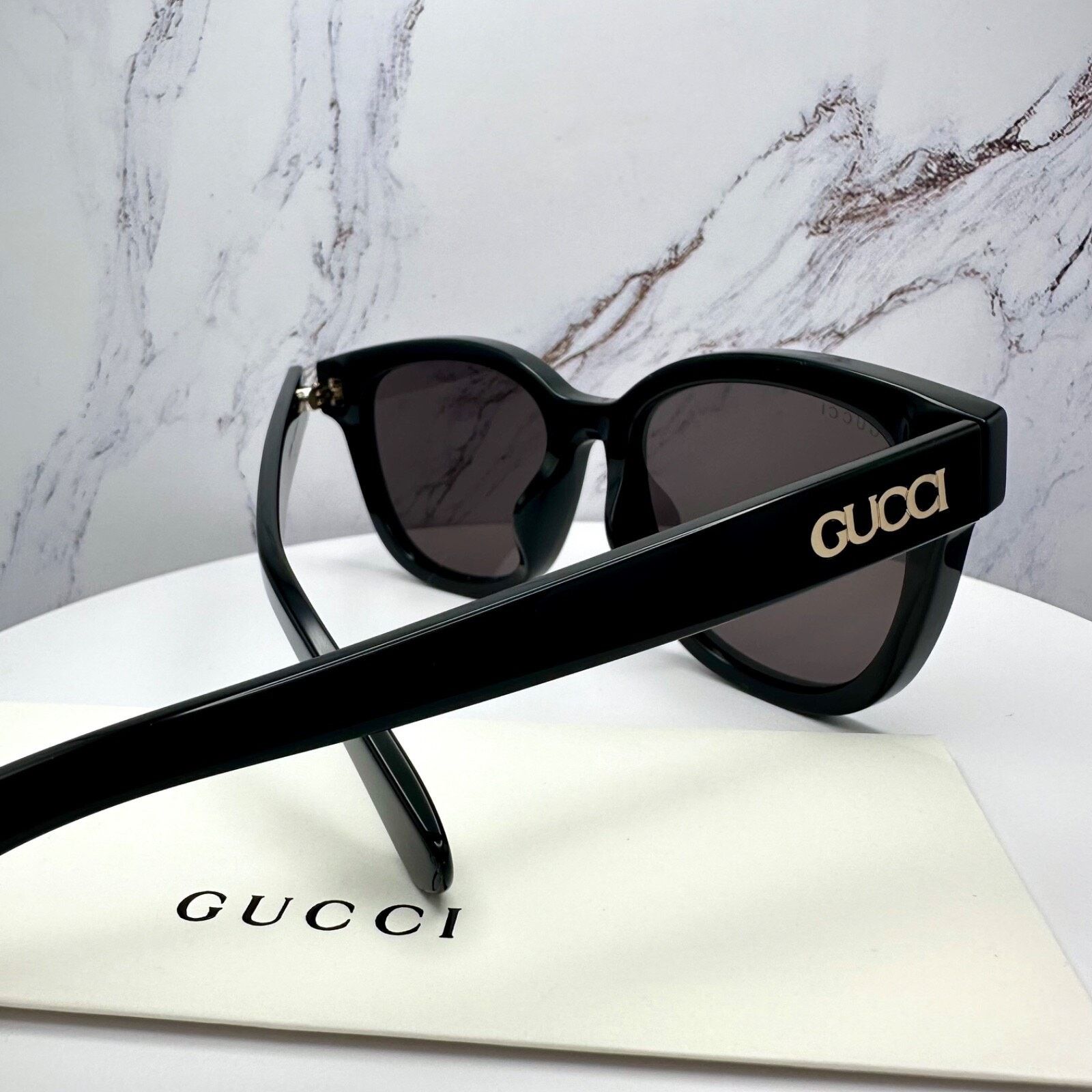 Gucci New GUCCI Sunglasses 2025 Collection Black 55mm Round Size ONE SIZE - 14 Thumbnail