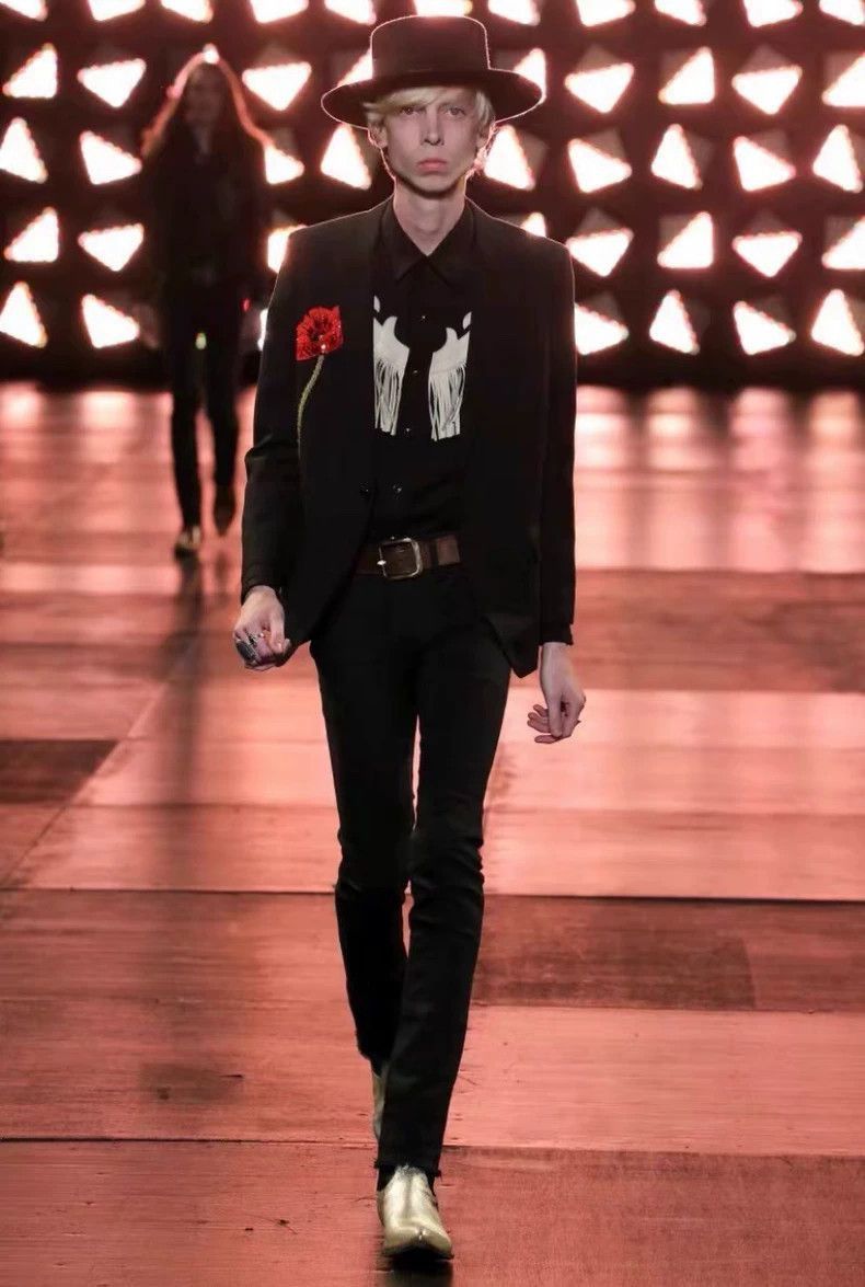 Saint Laurent Paris Saint Laurent Paris Saint Laurent Black Suit with Floral D Size US M / EU 48-50 / 2 - 6 Thumbnail