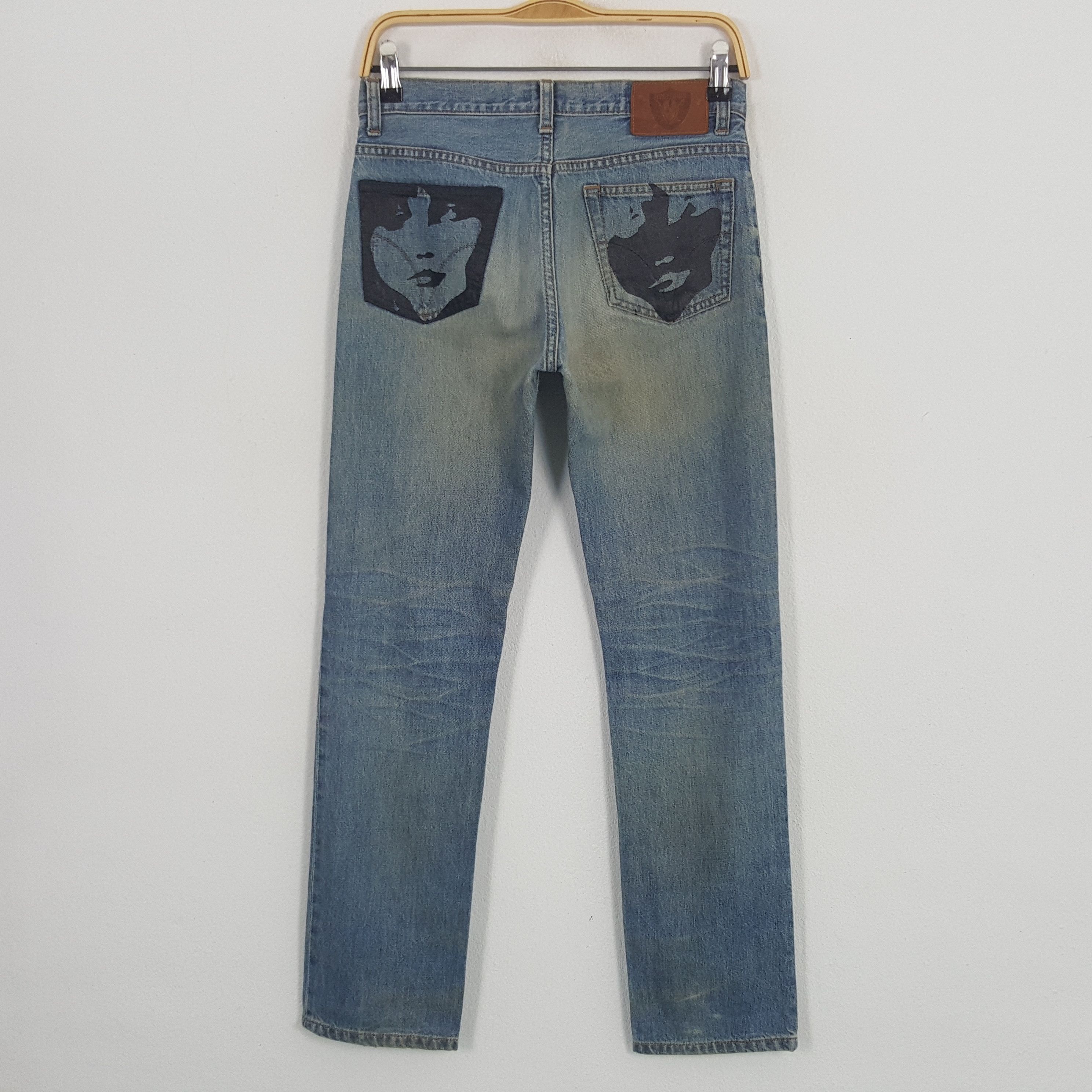Hysteric Glamour × Japanese Brand × Vintage Vintage Hysteric Glamour Custom Art Logo Denim Jeans Size US 27 - 1 Thumbnail