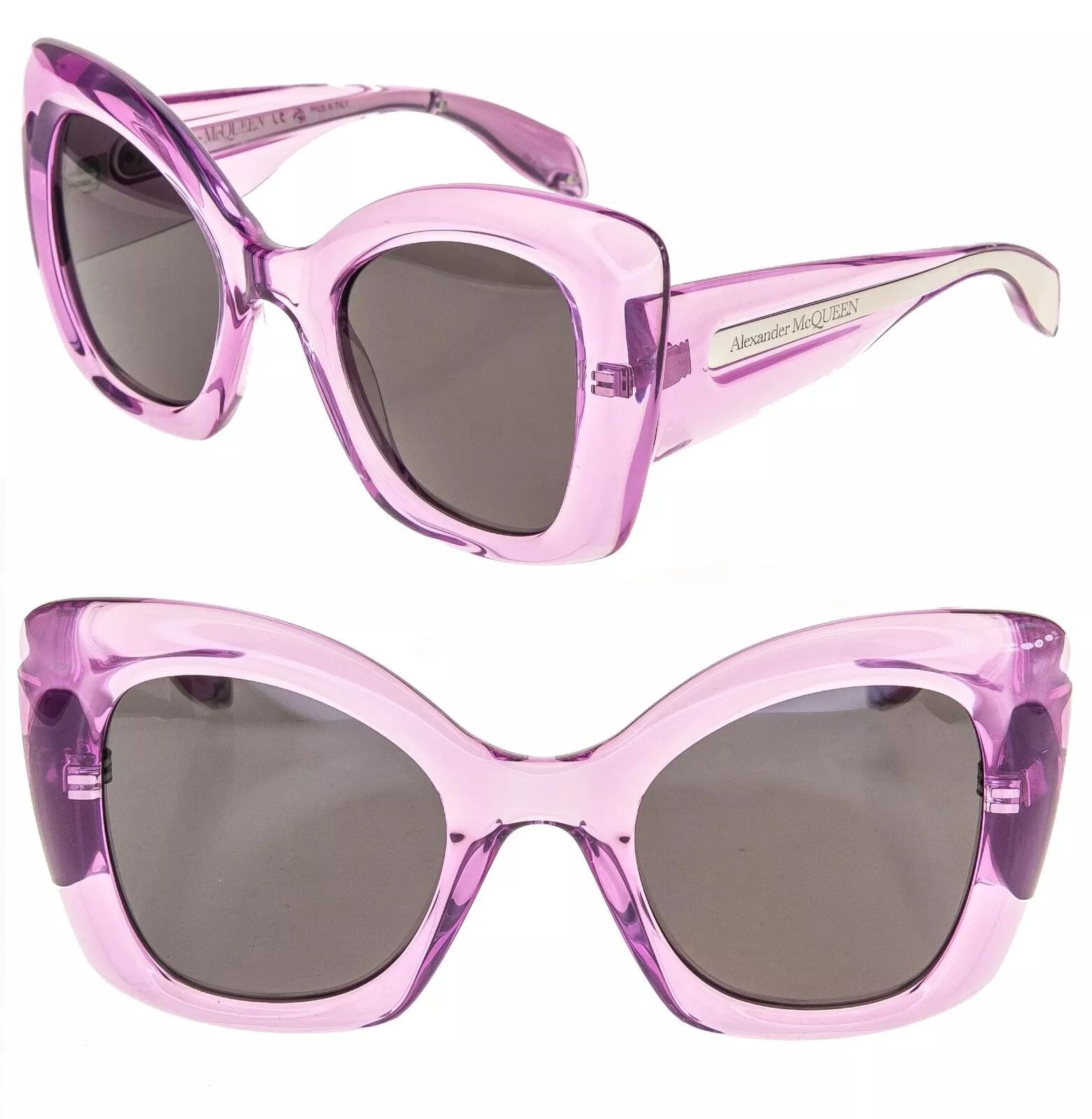Alexander McQueen ALEXANDER MCQUEEN Violet Translucent AM0402S 0402 004 Size ONE SIZE - 1 Thumbnail