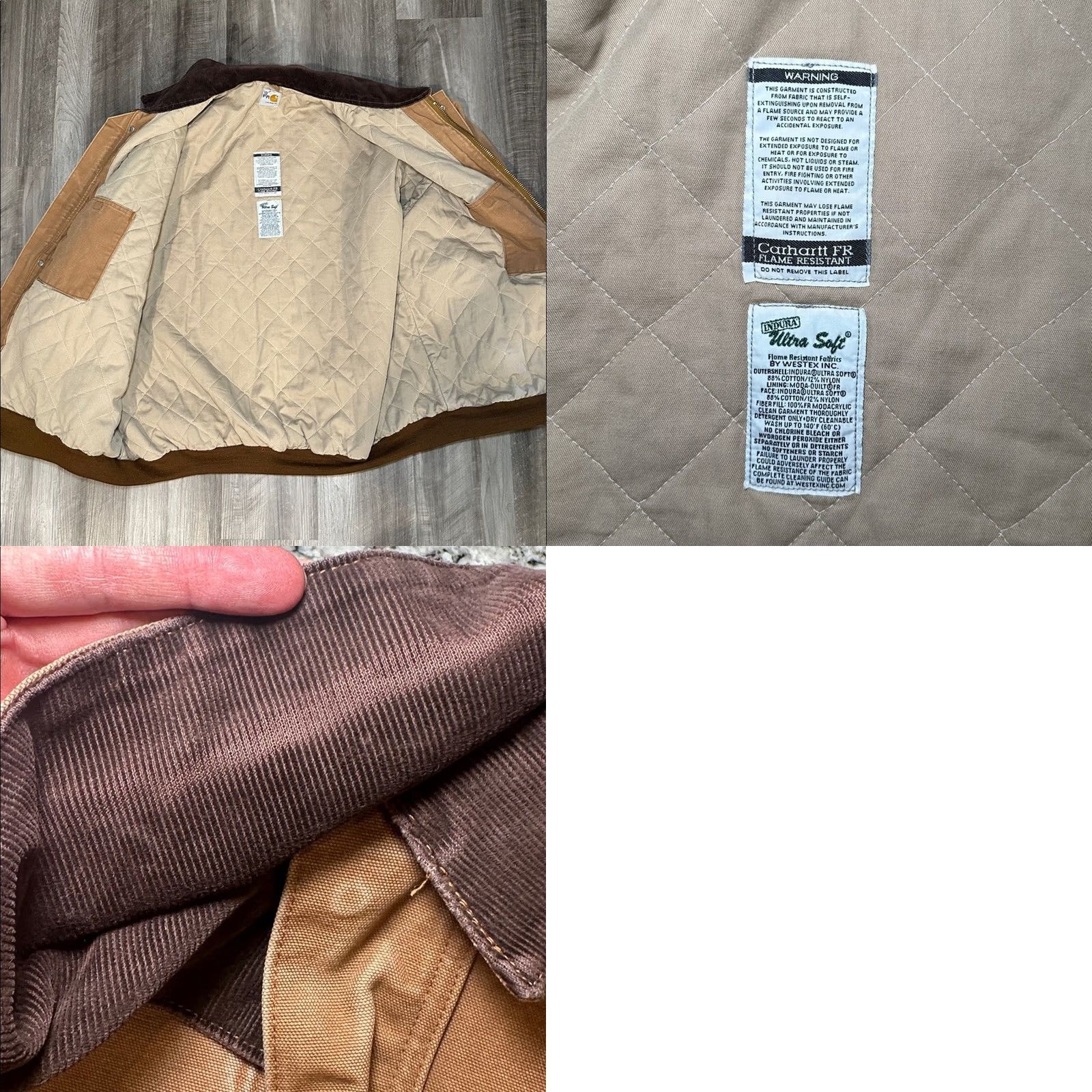 Carhartt VINTAGE Carhartt Jacket Shirt Duck Bomber 4XL Men Tan Flame Resistant Westex Indura Workwear Size US XXL / EU 58 / 5 - 8 Thumbnail